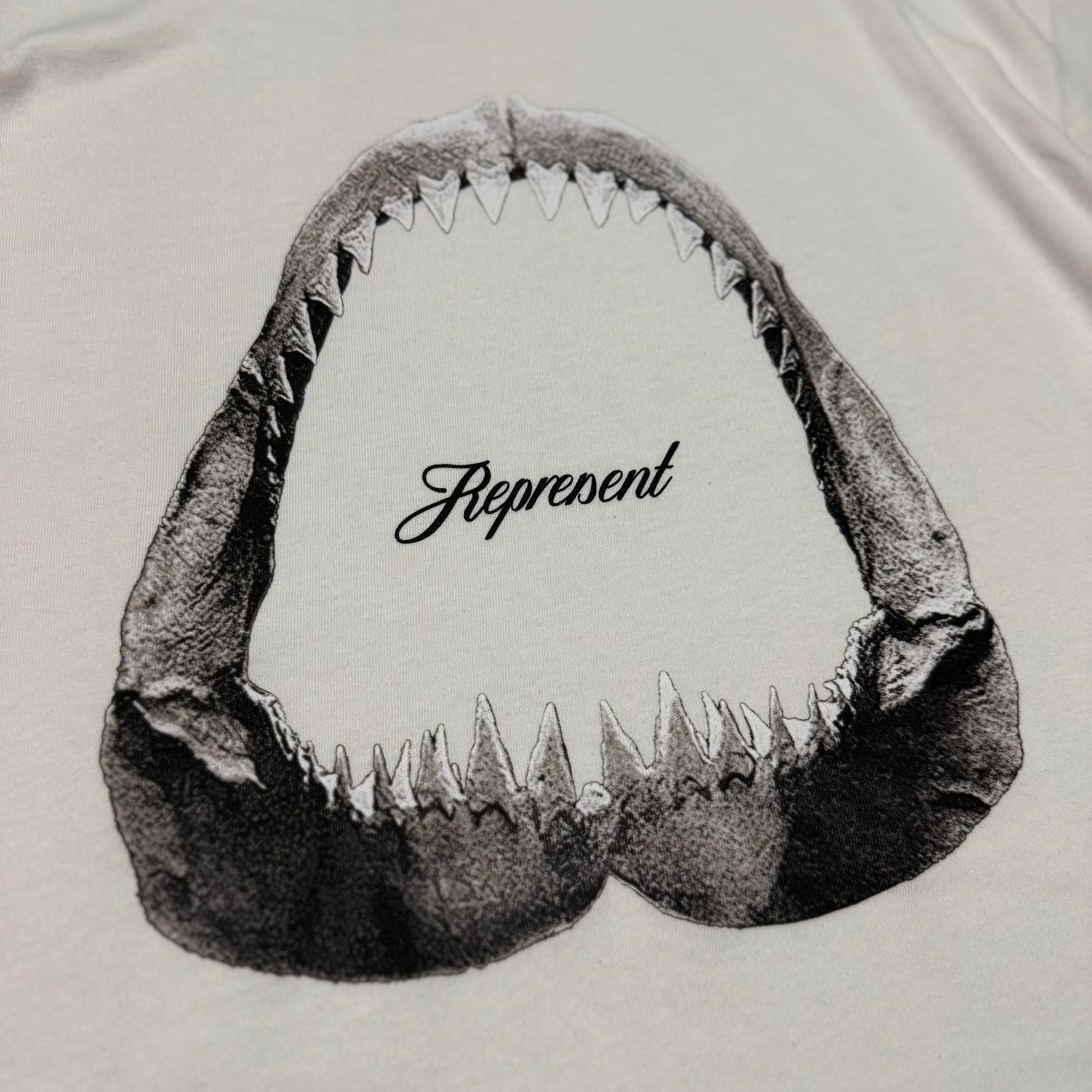 Represent XS JAWS Shark Flat White Tee