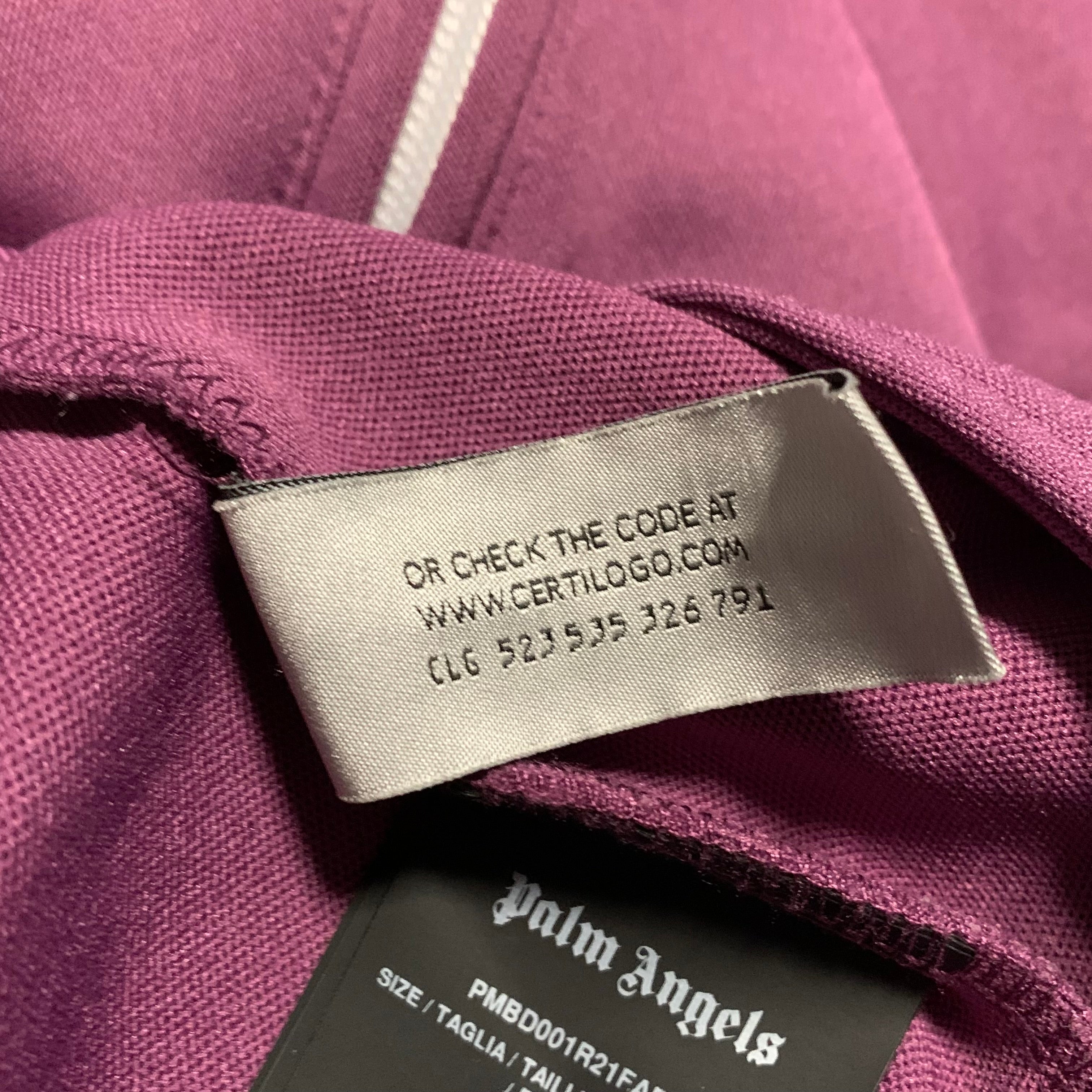 Palm Angels Medium Classic Purple Track Jacket Top