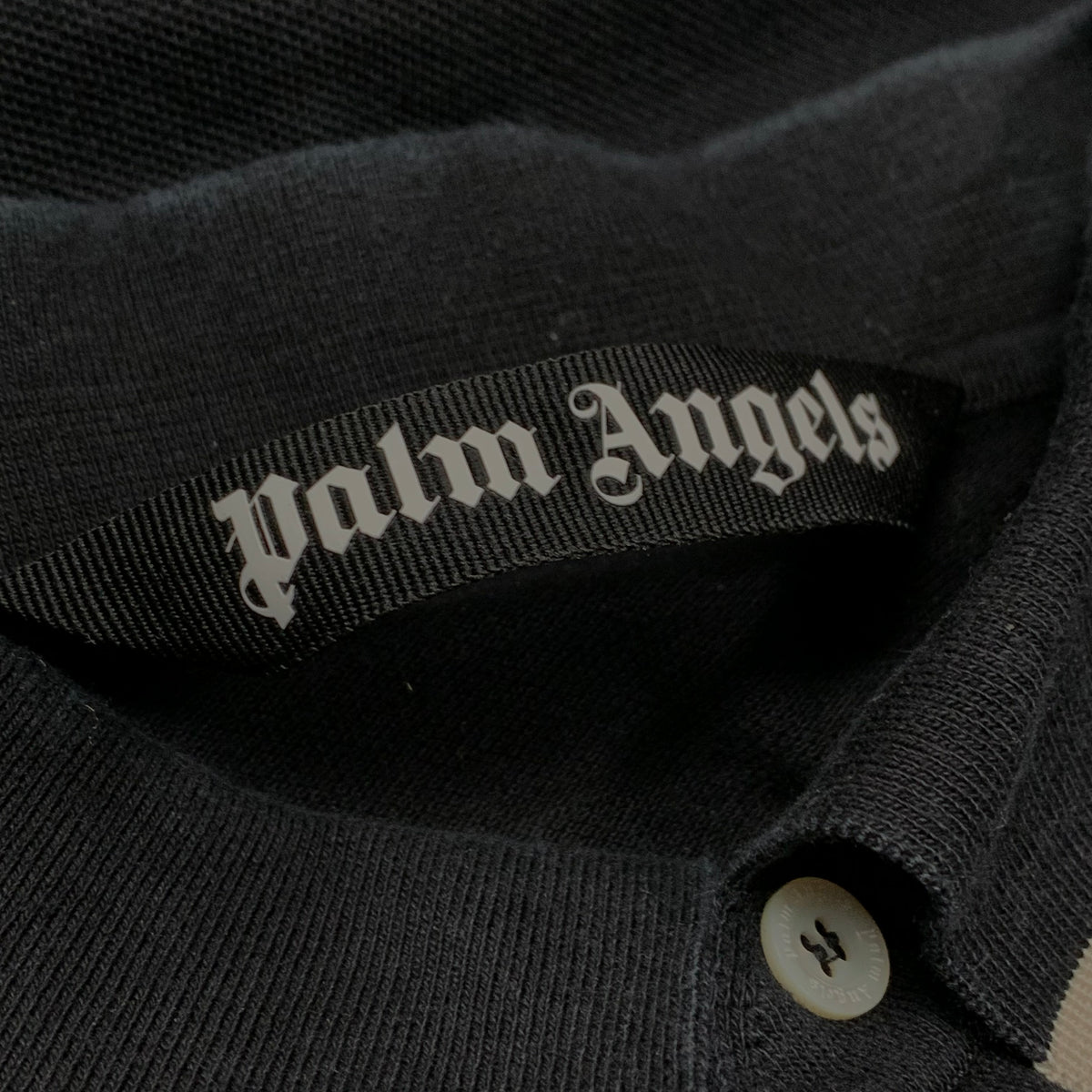 Palm Angels Medium Polo Shirt Classic Black Stripe Polo Top
