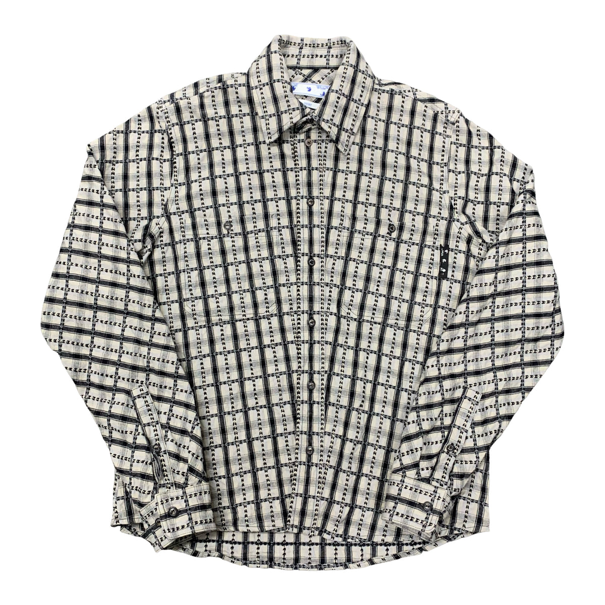 Off White Small Shirt Flannel Check Grey Top Virgil Abloh