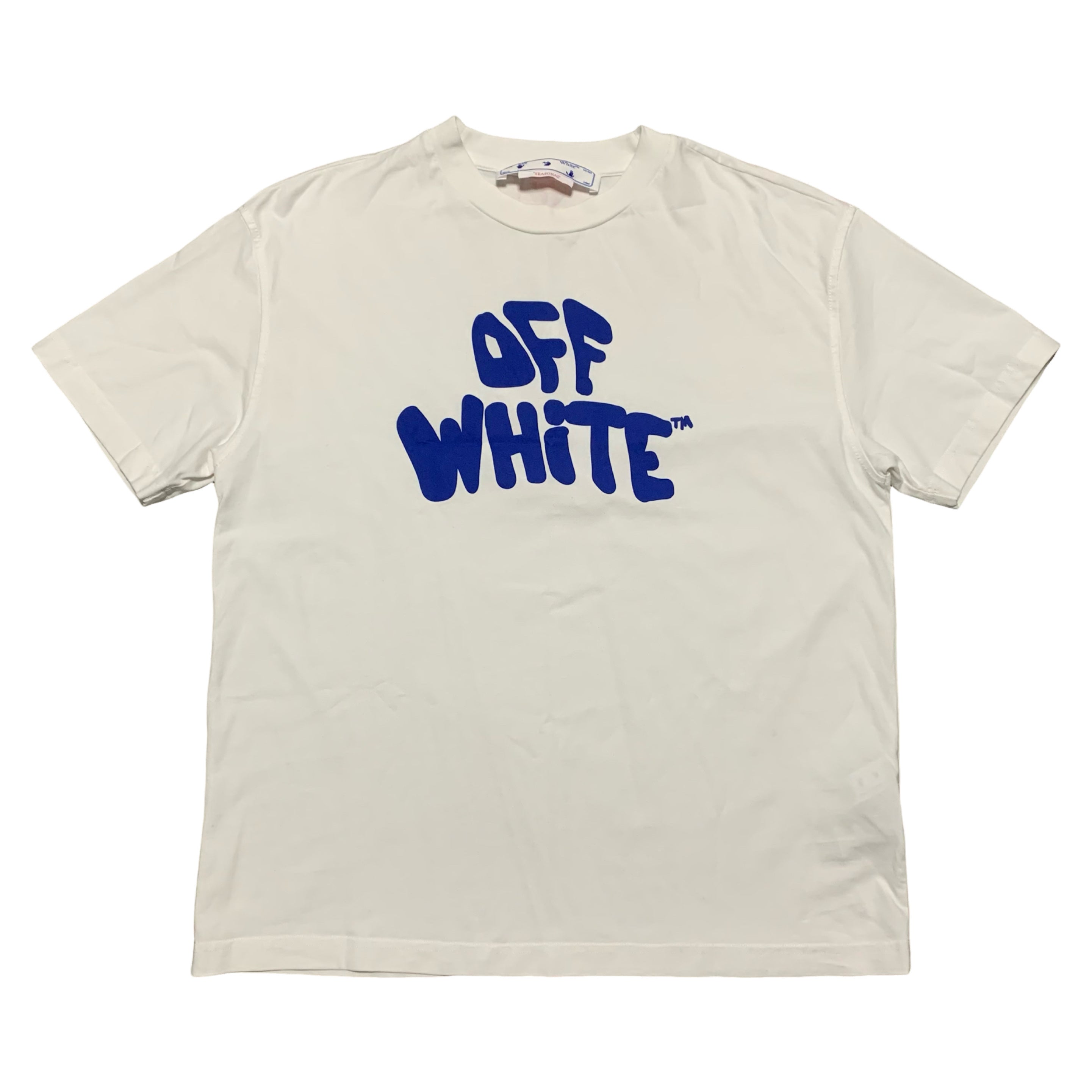 Off White Medium 70s Type Logo Casual White Tee Virgil Abloh