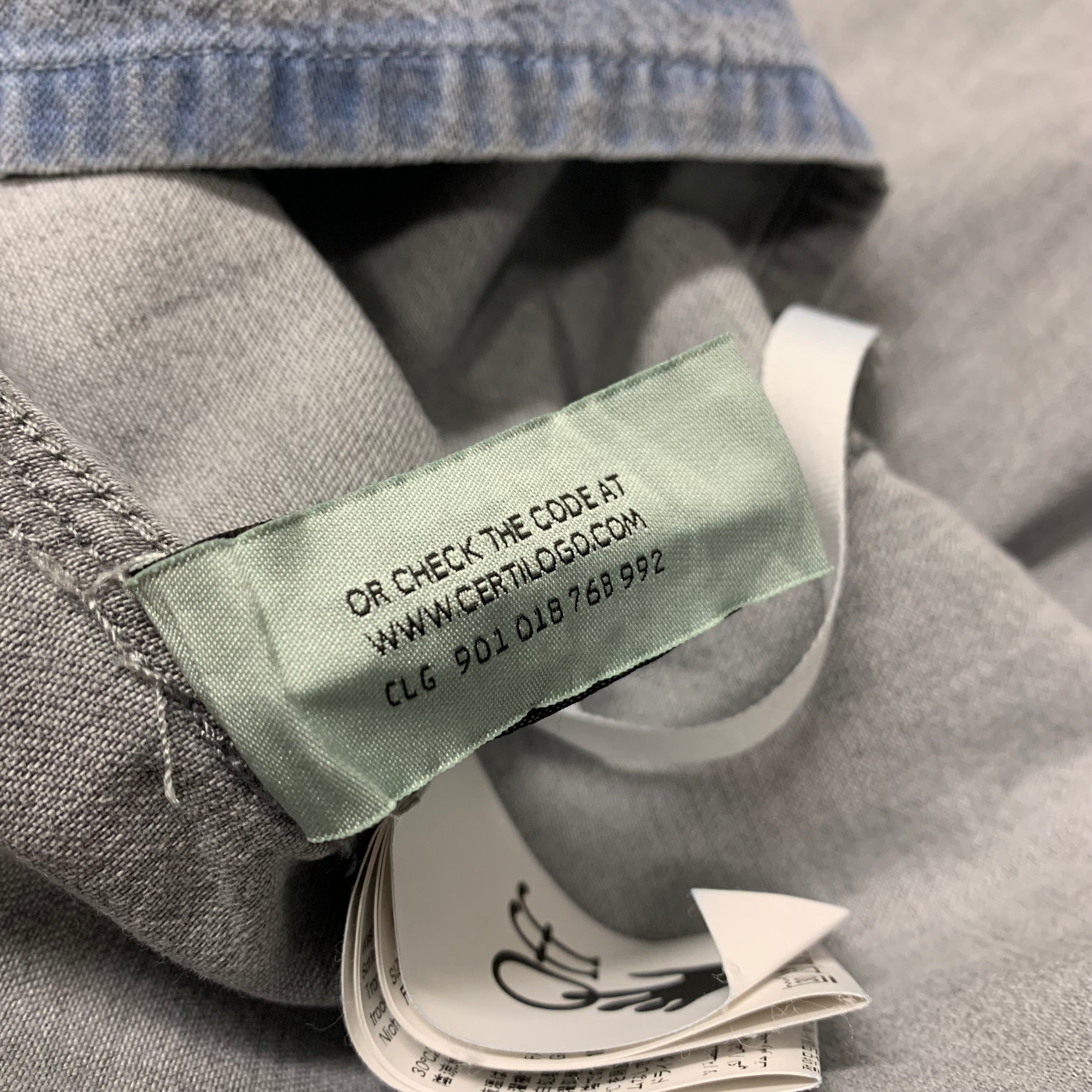 Off White Large Shirt Denim Blue Washed Long Sleeve Top Virgil Abloh