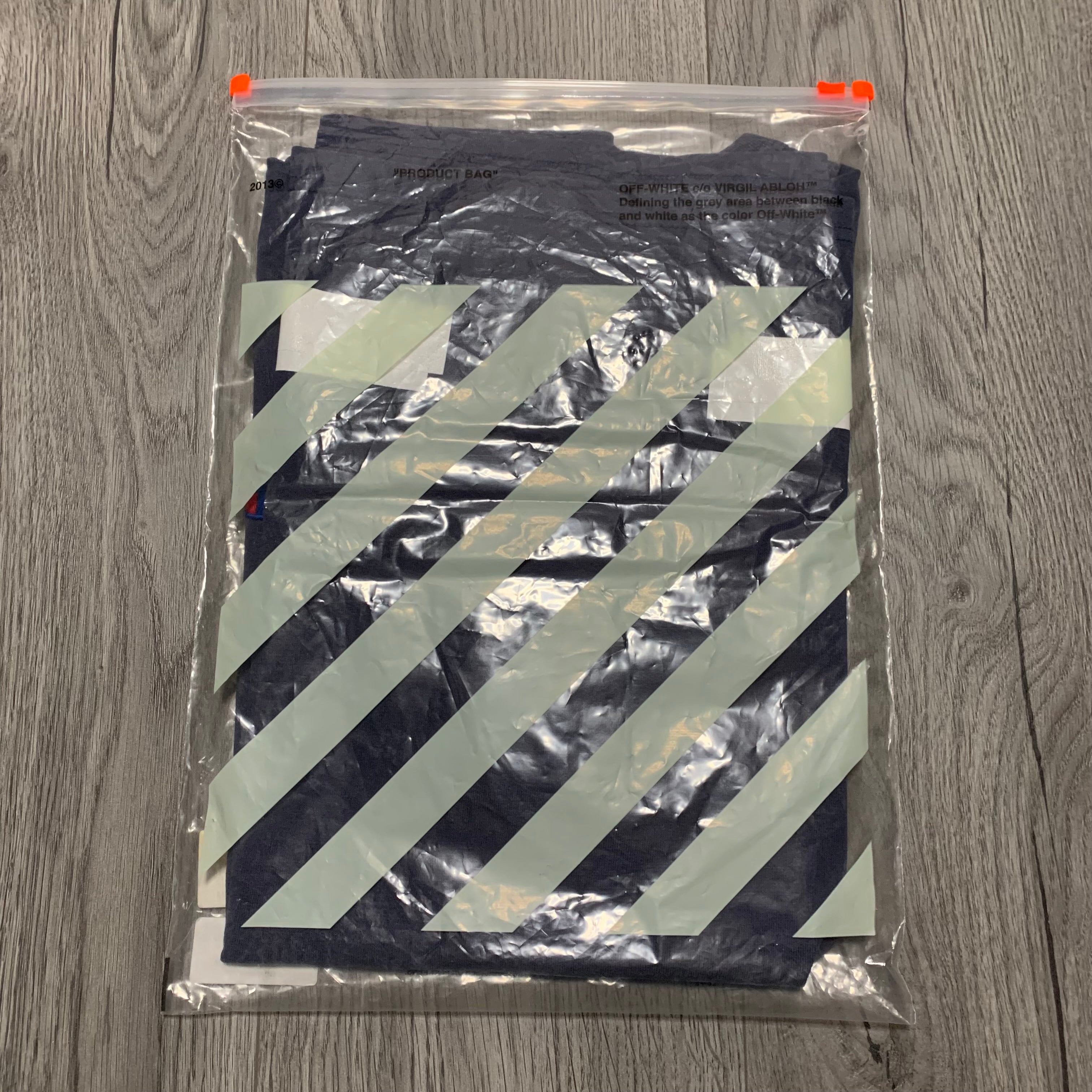 Off White Medium Champion Arrows Dusty Blue Tee Virgil Abloh