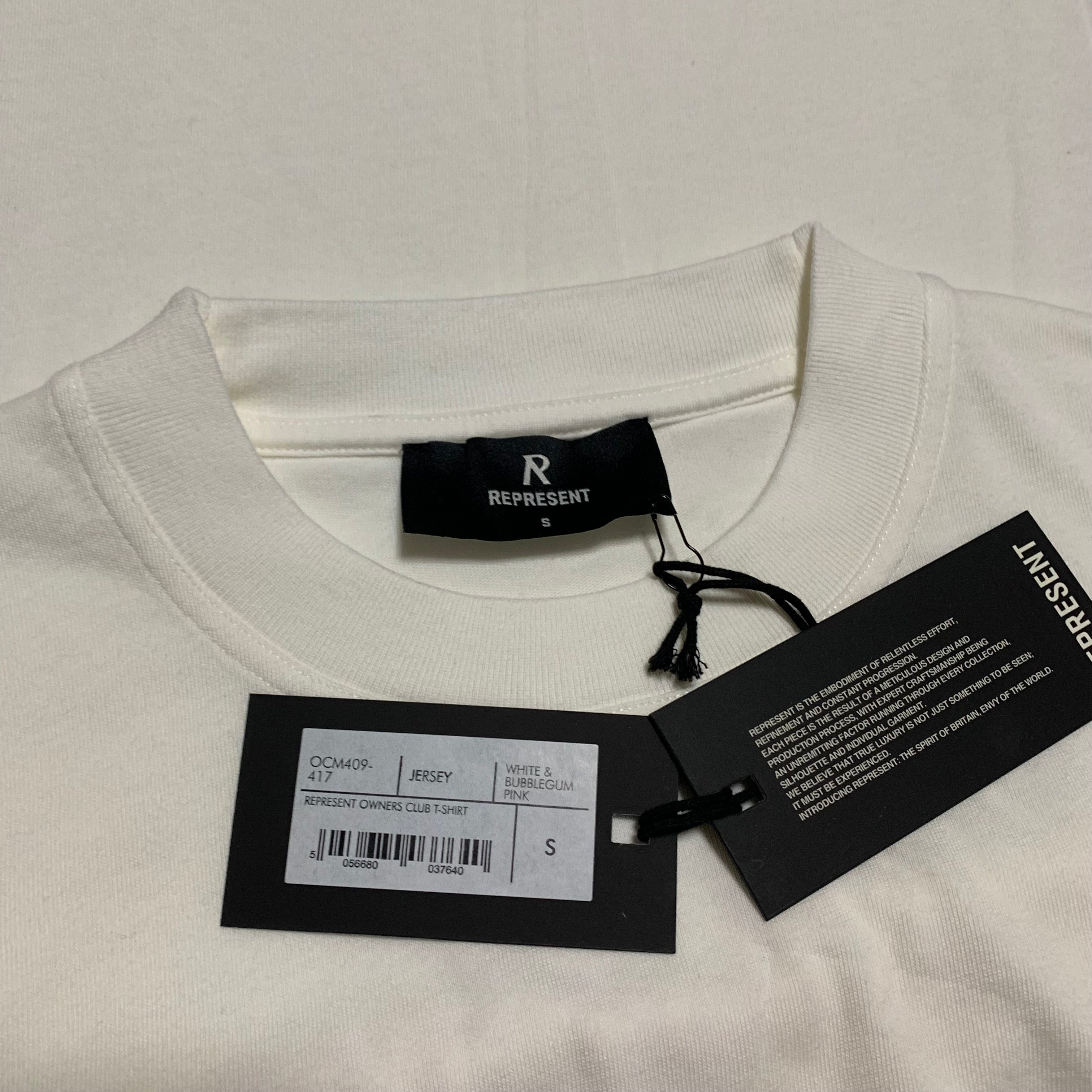 Represent Small Owners Club Bubblegum Pink Flat White Tee