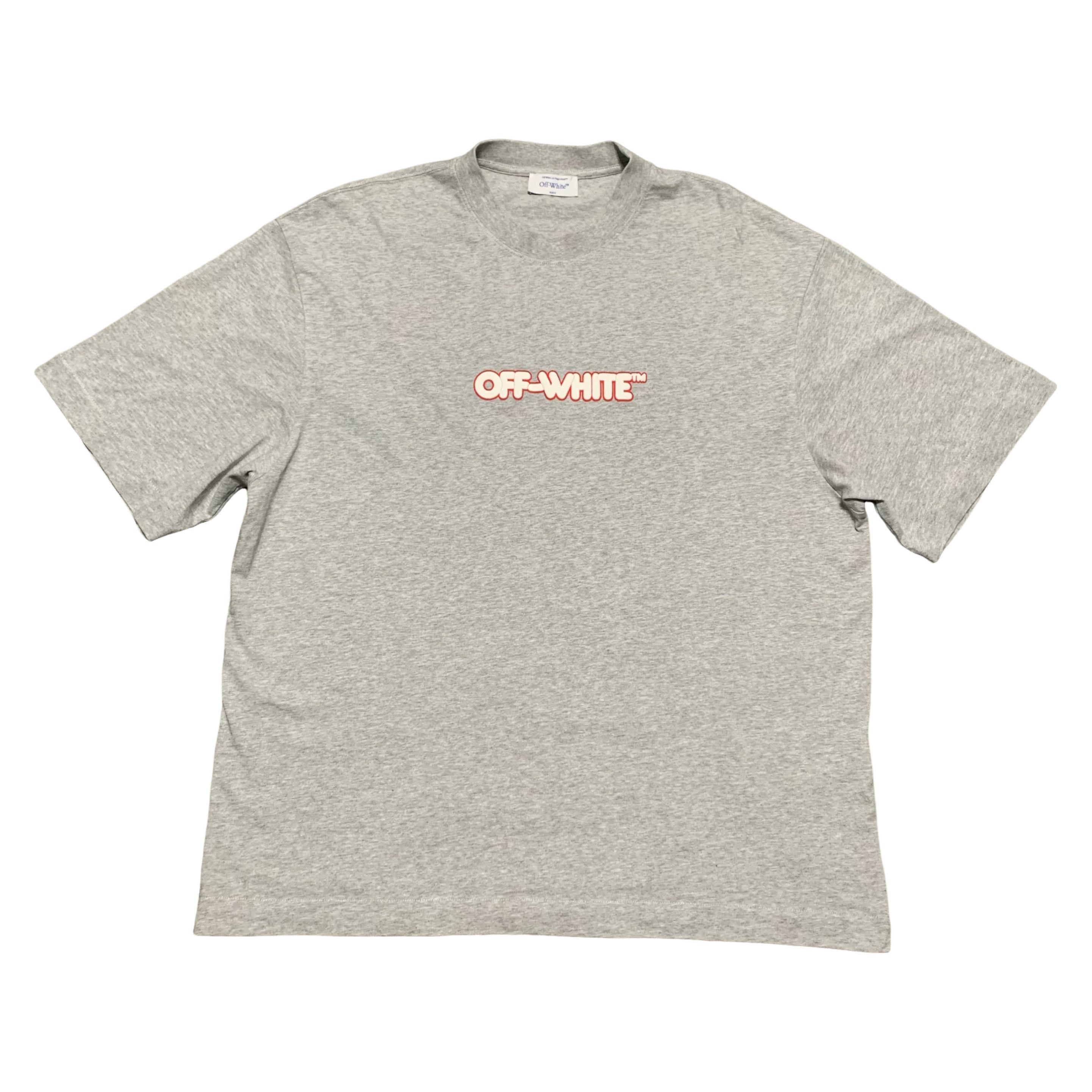 Off White Large Round Logo Skate Grey Tee Virgil Abloh