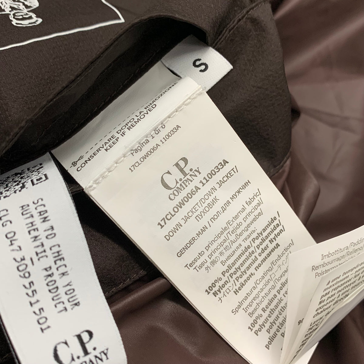 C.P. Company Small Jacket Puffer Metropolis Pertex Down Brown Hooded Jacket (RRP £805)