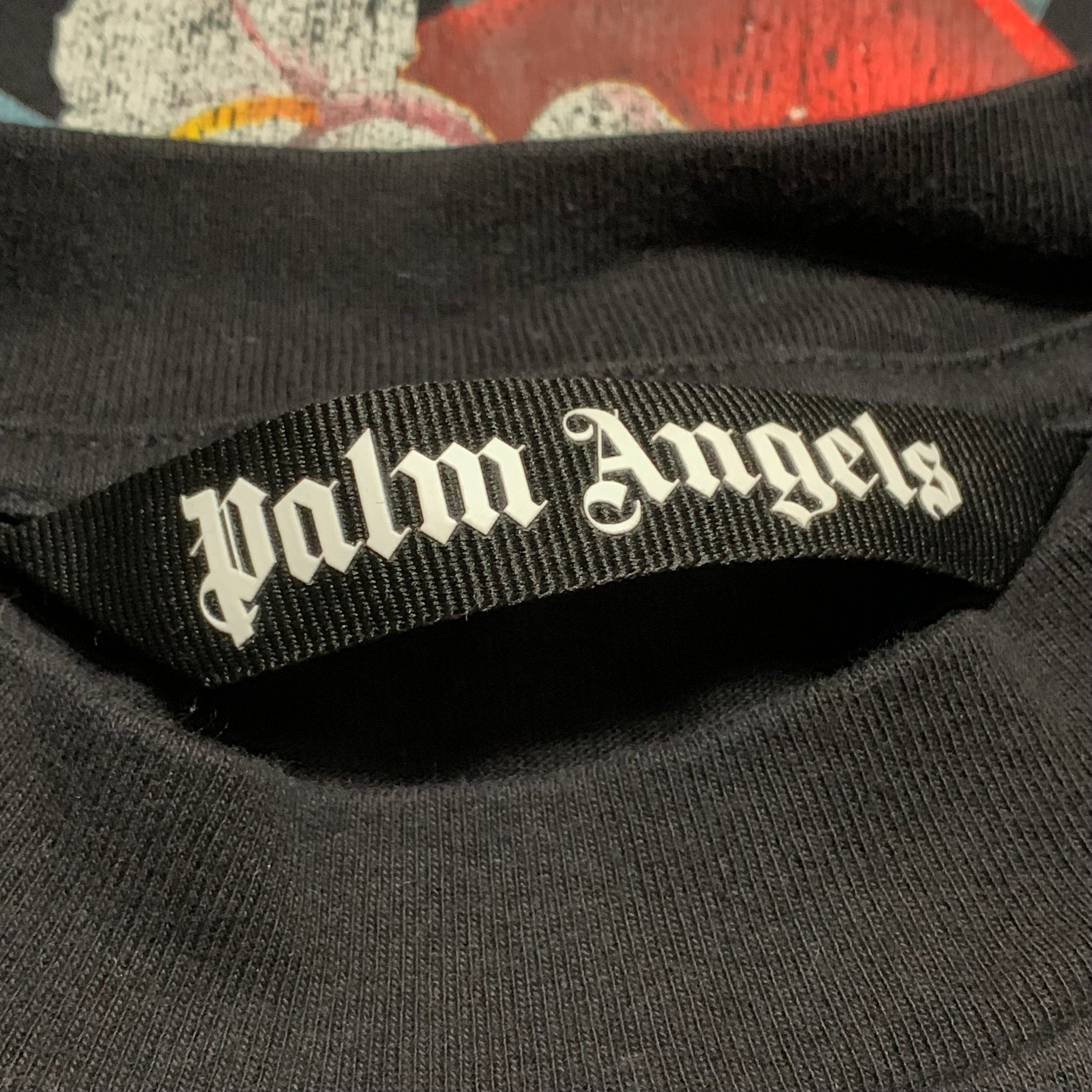 Palm Angels Small Heart Back Graphic Black Tee