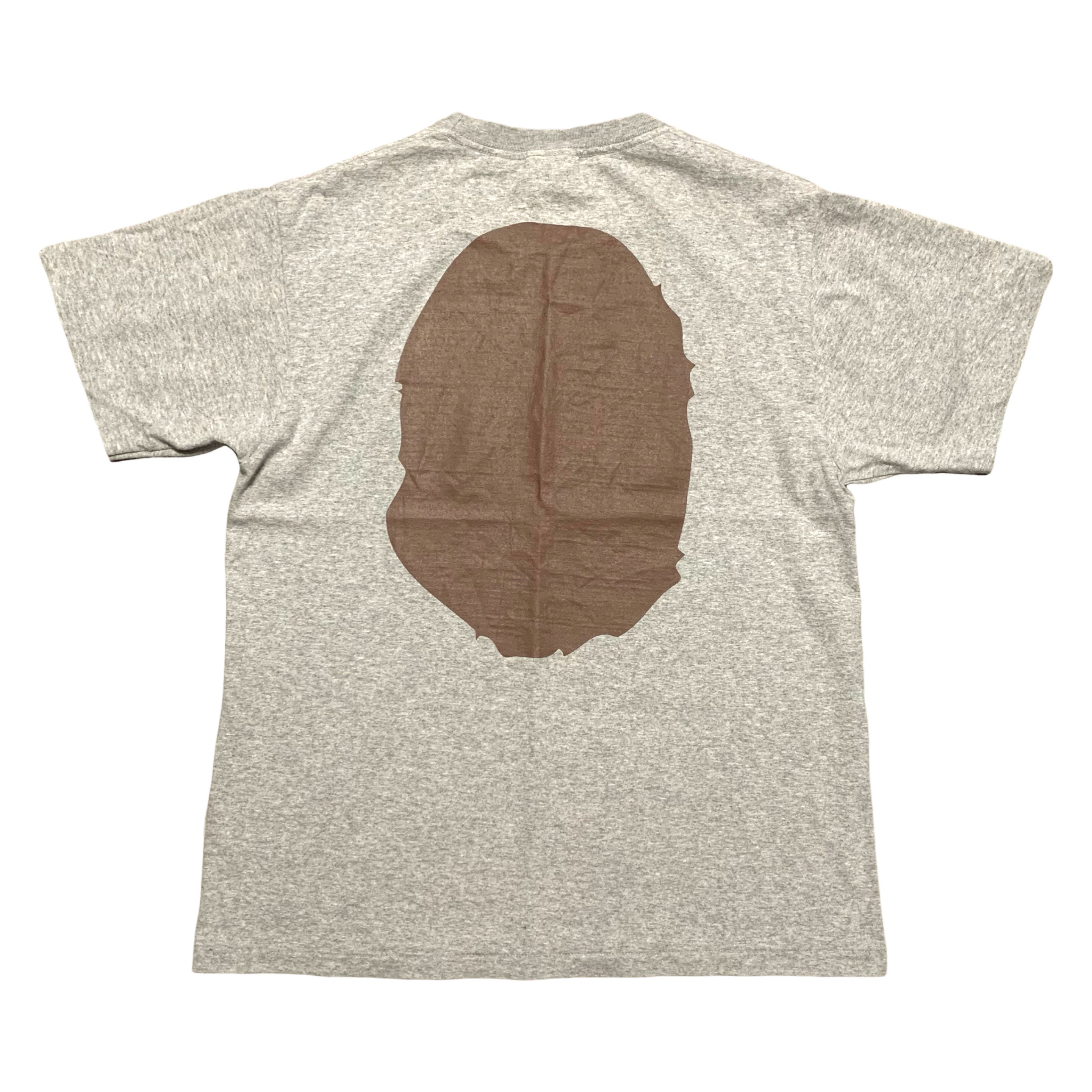 Bape Medium Brown Ape Head Grey Tee A Bathing Ape