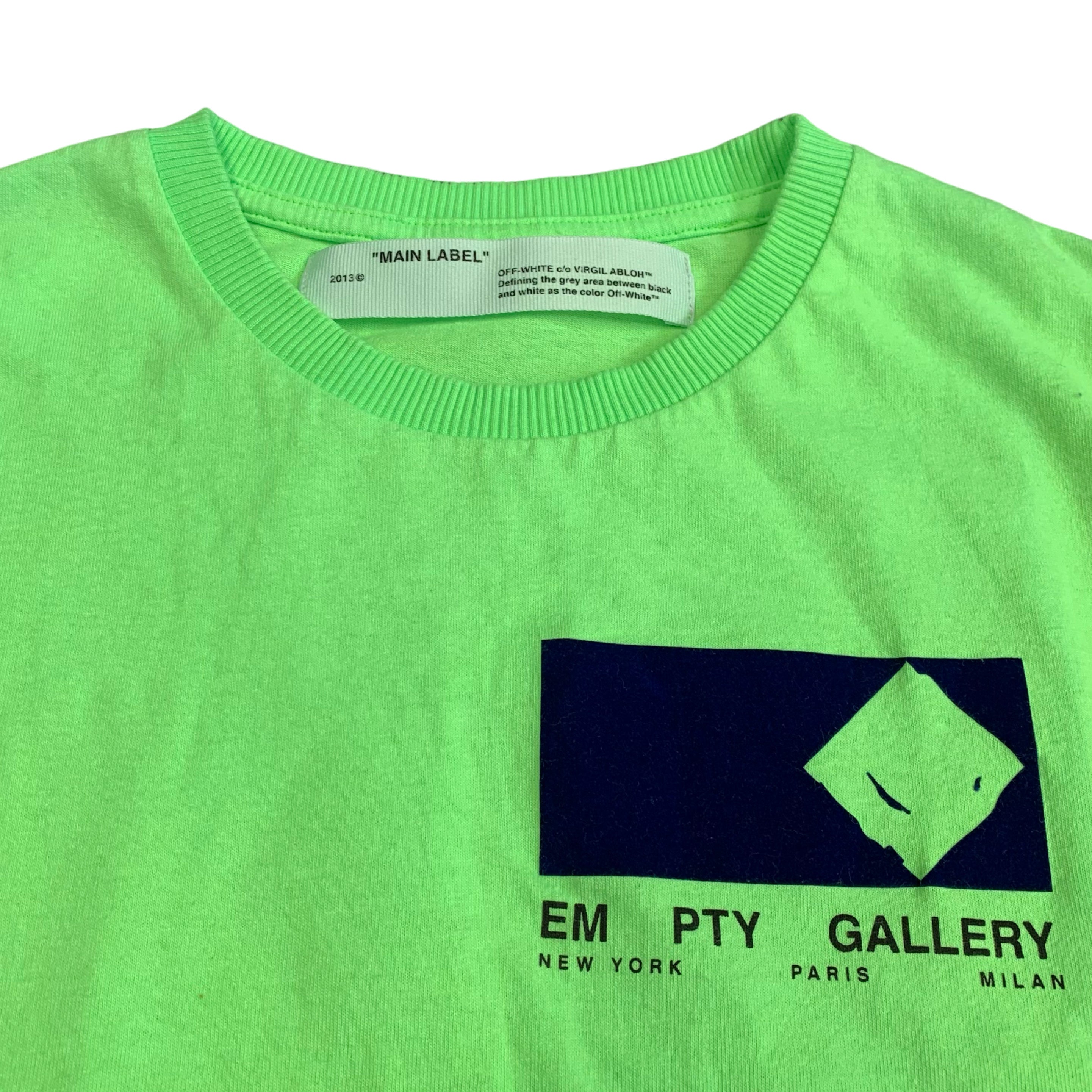 Off White XS Tee Empty Gallery Staff Green T-Shirt Virgil Abloh