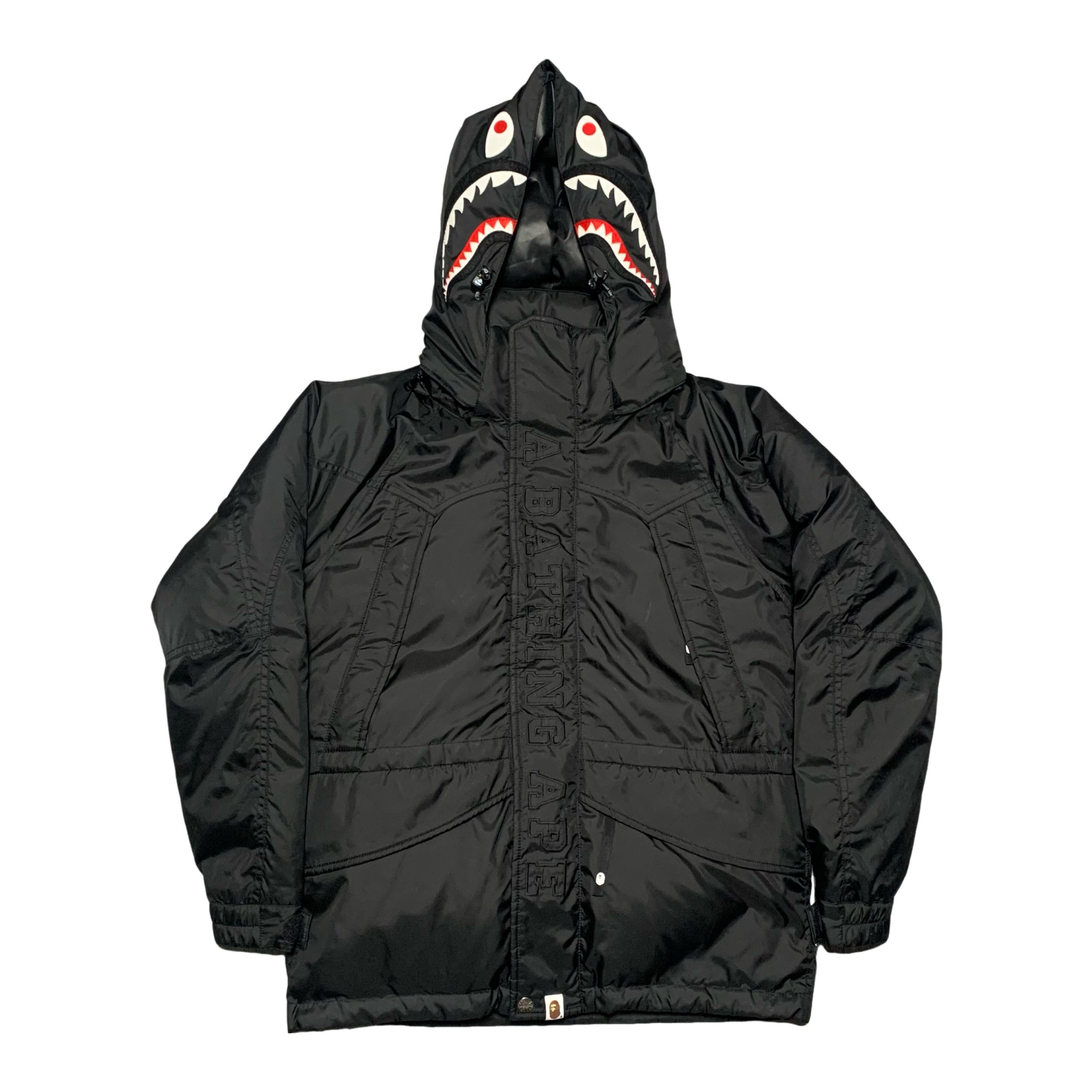 Bape Small Shark Snowboard Down Puffer Jacket Black A Bathing Ape 2022 (RRP £599)