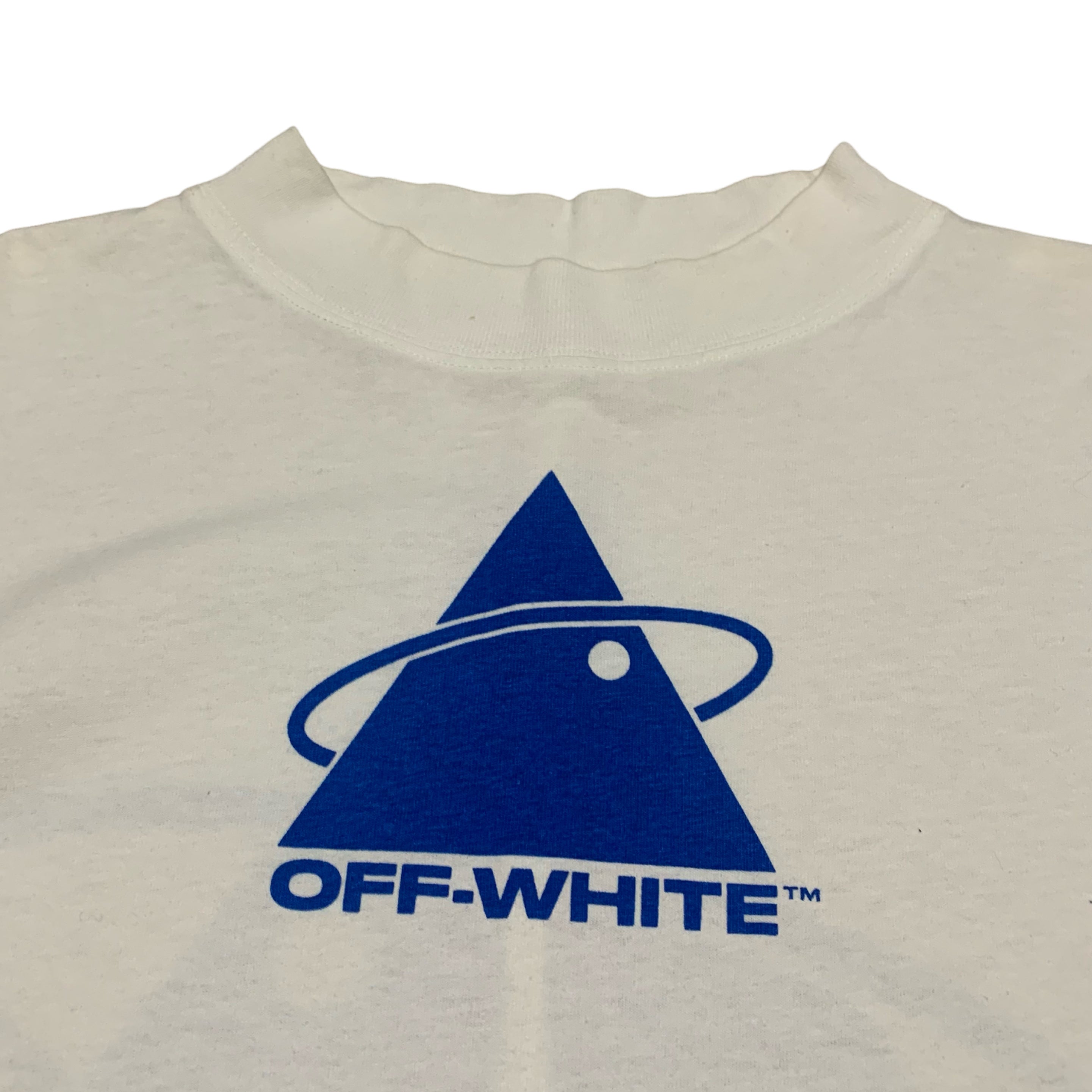 Off White XL Triangle White Long Sleeve Tee Mock Neck Virgil Abloh