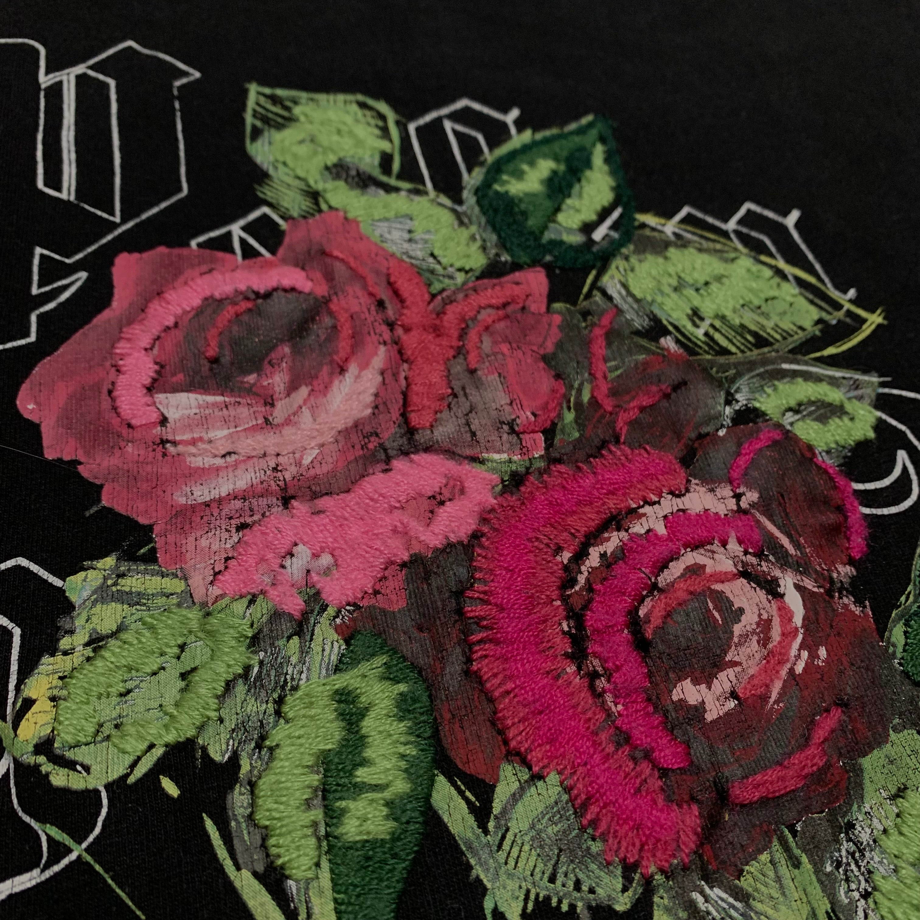 Palm Angels Medium End Clothing Big Rose Black Tee