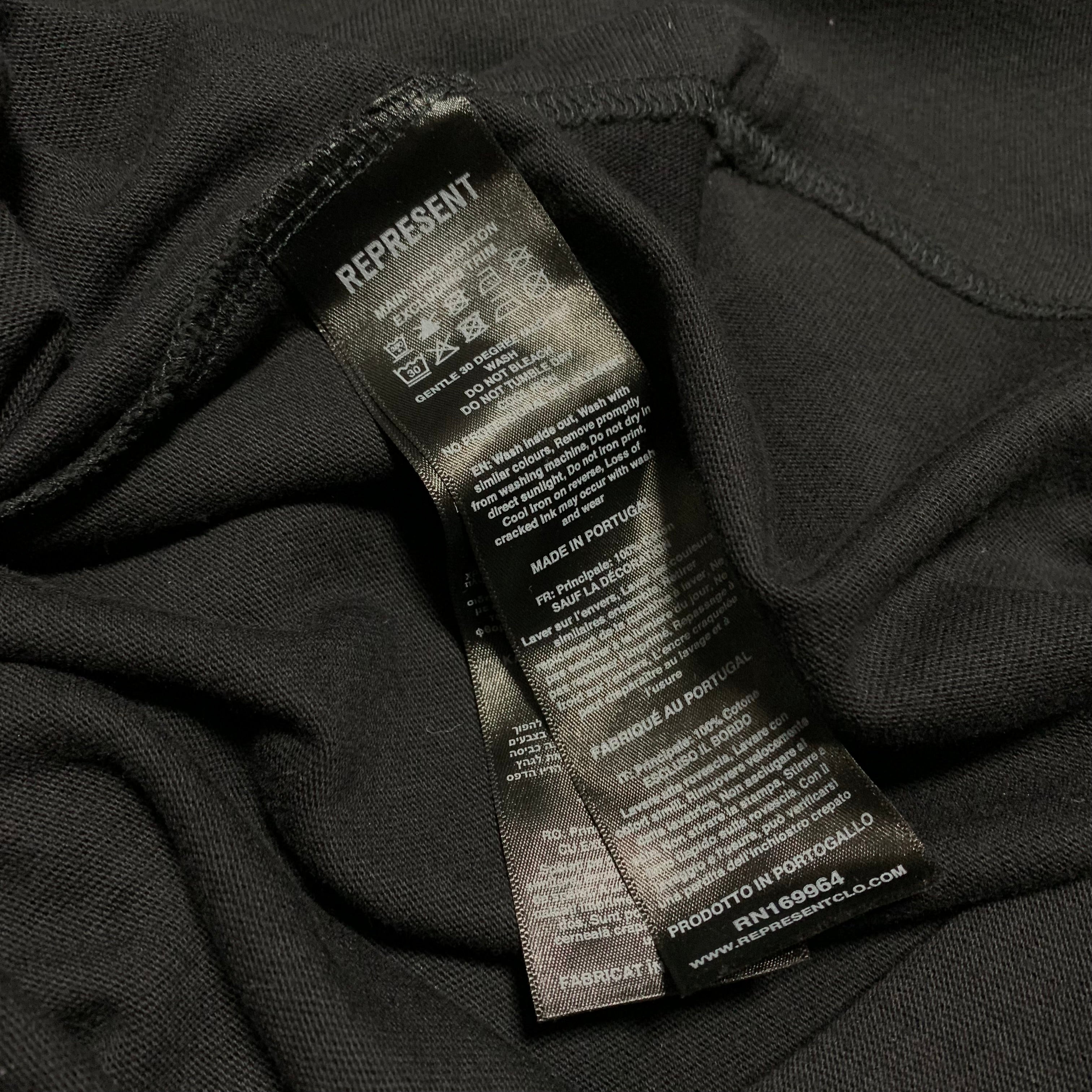 Represent Medium Double Distilled Off Black Tee