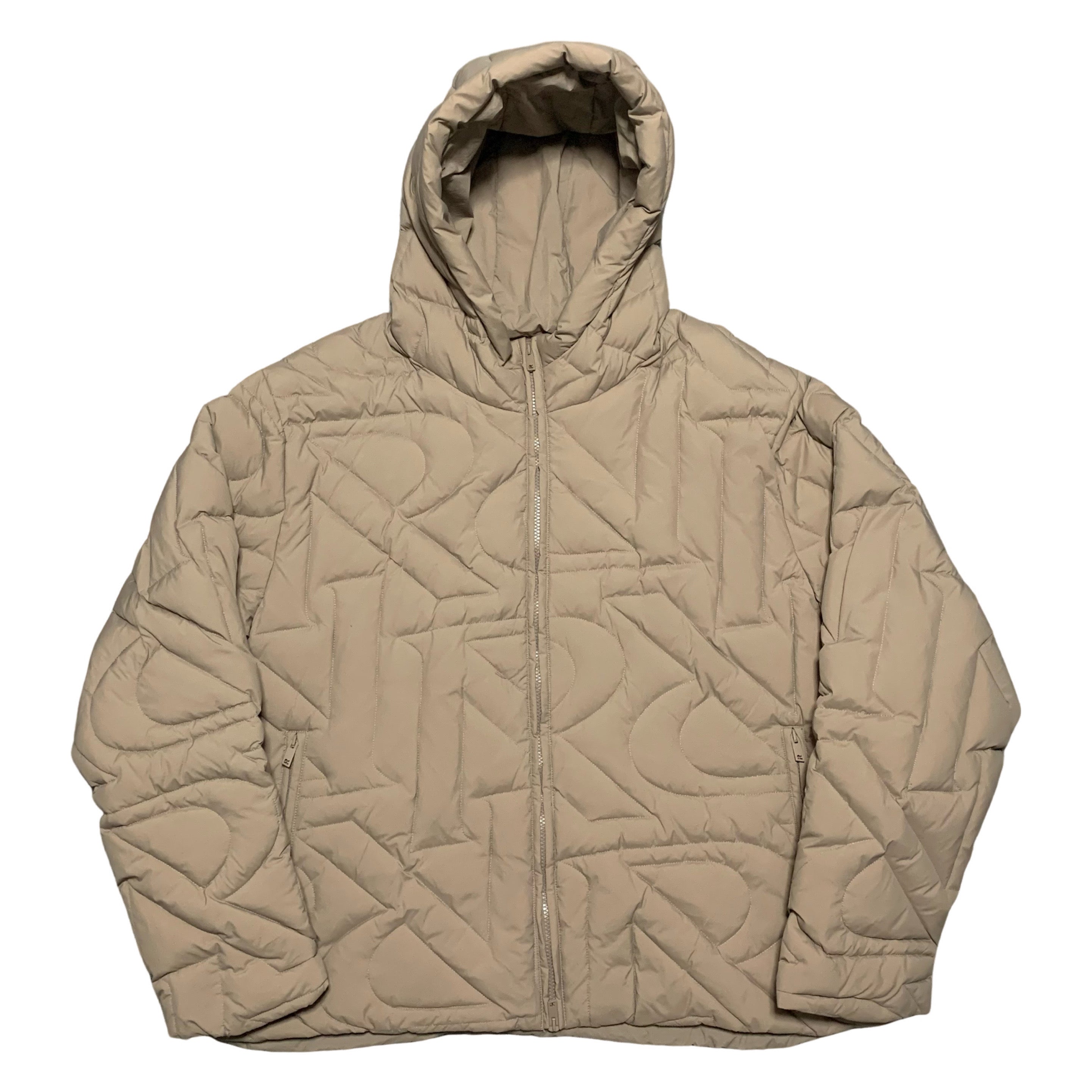 Represent XL Jacket Initial Lightweight Hooded Puffer Jacket Mushroom Brown