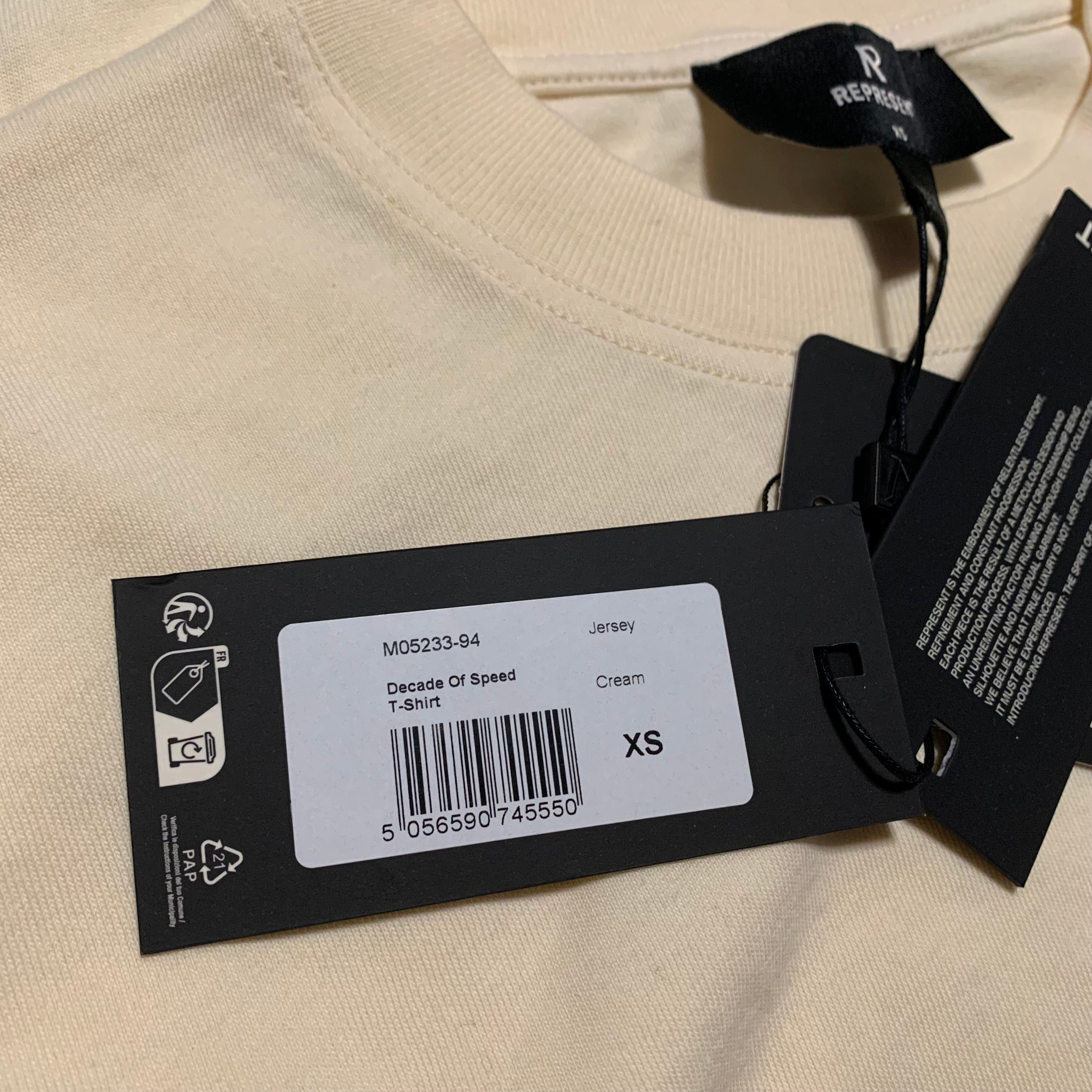 Represent XS Decade Of Speed Cream White Tee
