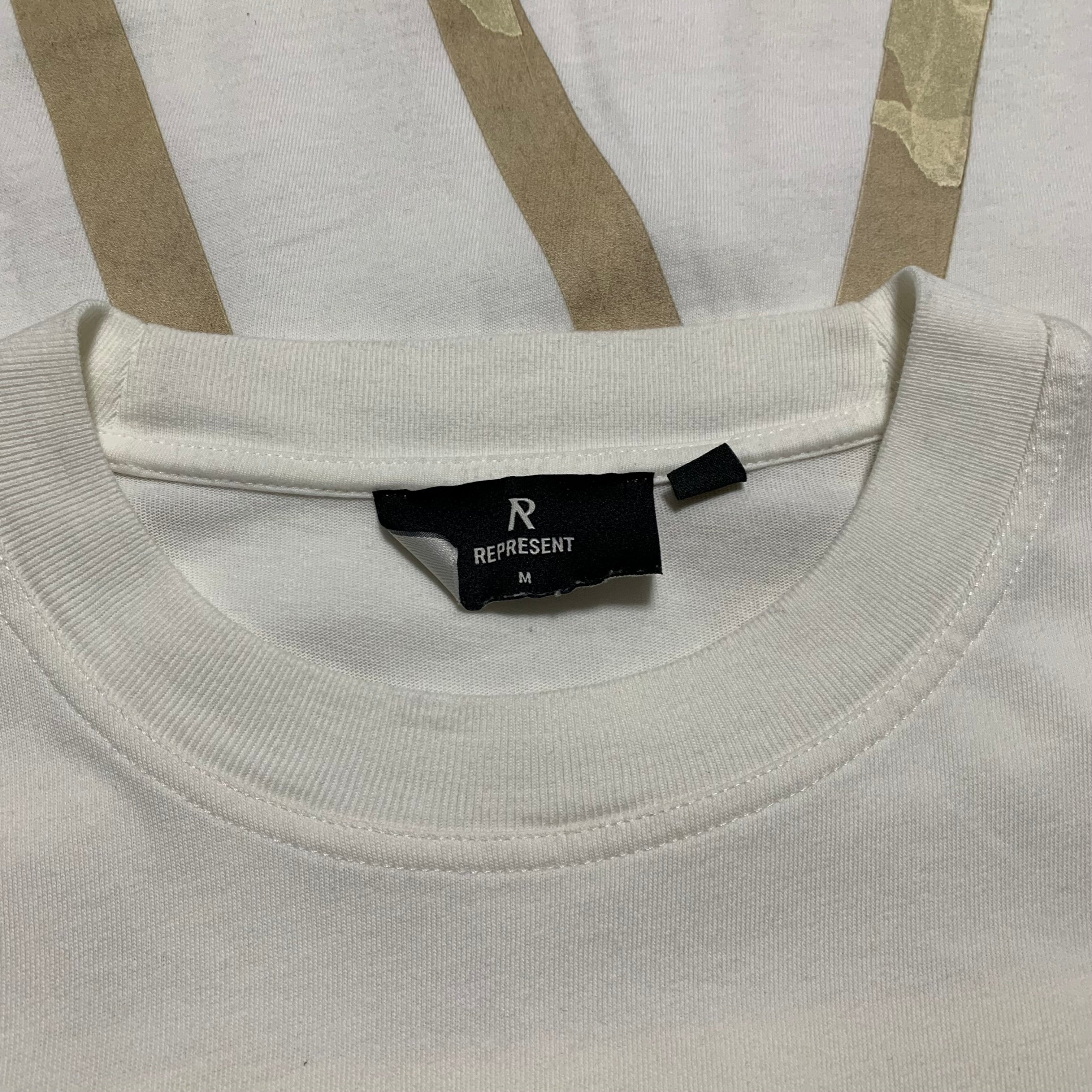 Represent Medium Masking Tape Initial Flat White Tee