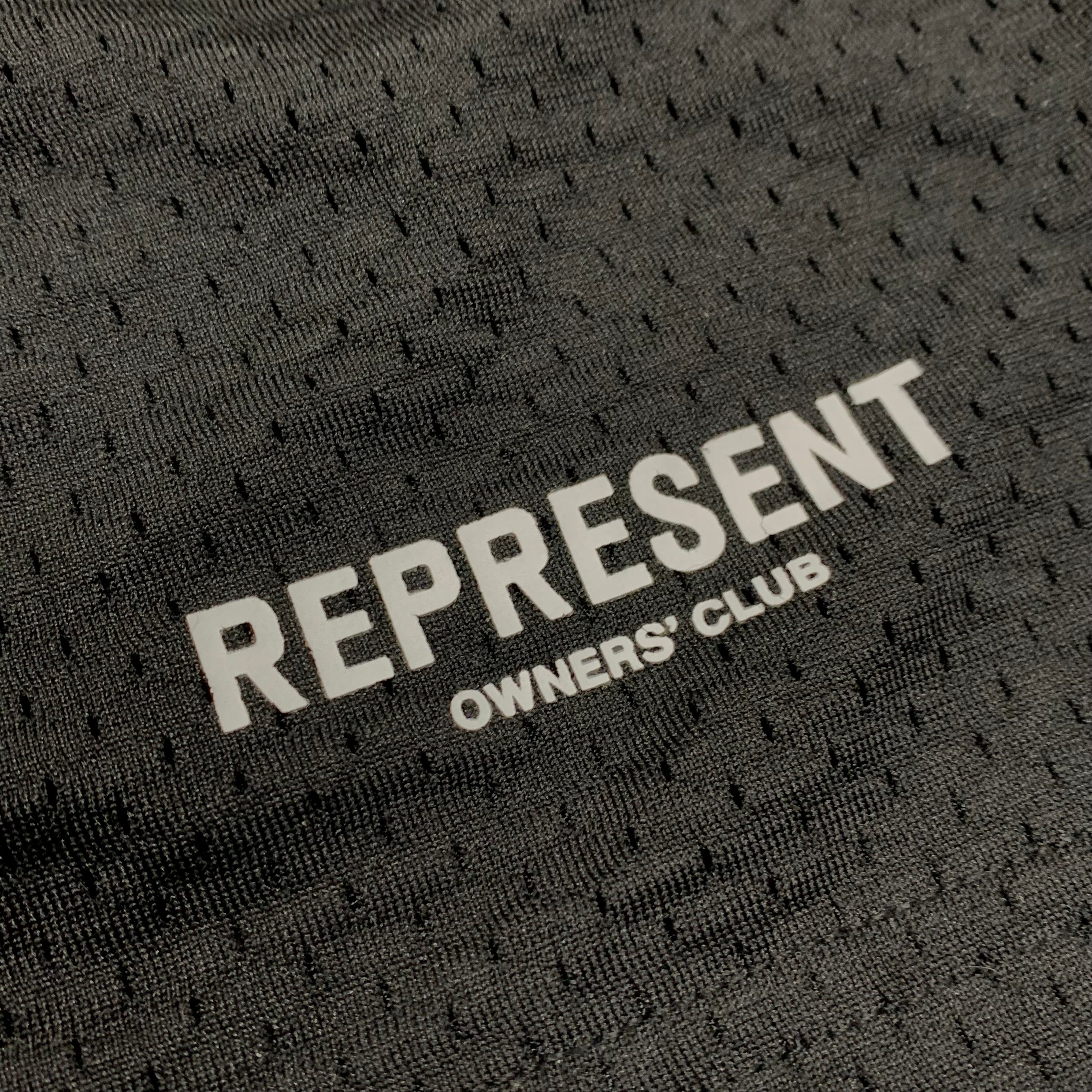 Represent Small Shorts Owners Club Black Mesh Zip Shorts