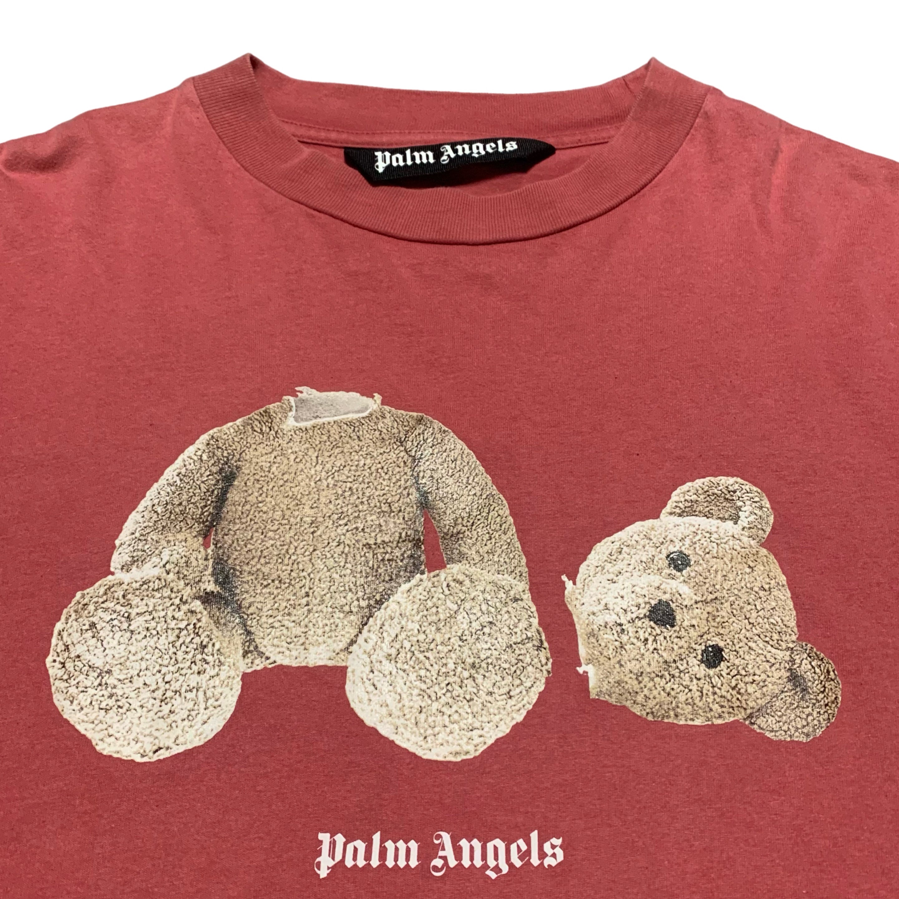 Palm Angels Medium Classic Bear Burgundy Pink Tee
