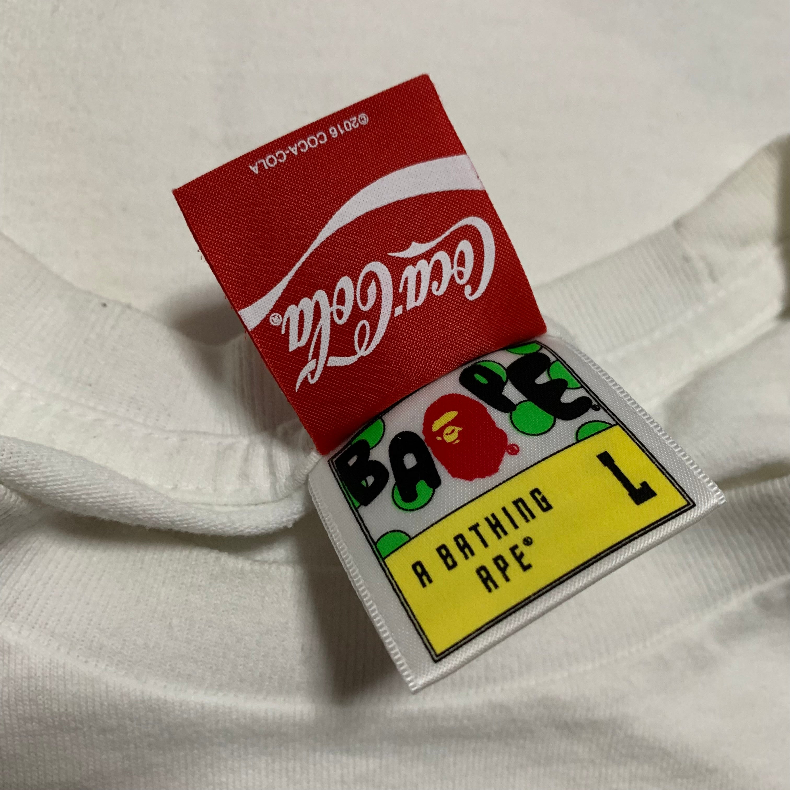 Bape Medium Coca Cola Big Ape Head White Tee 2016