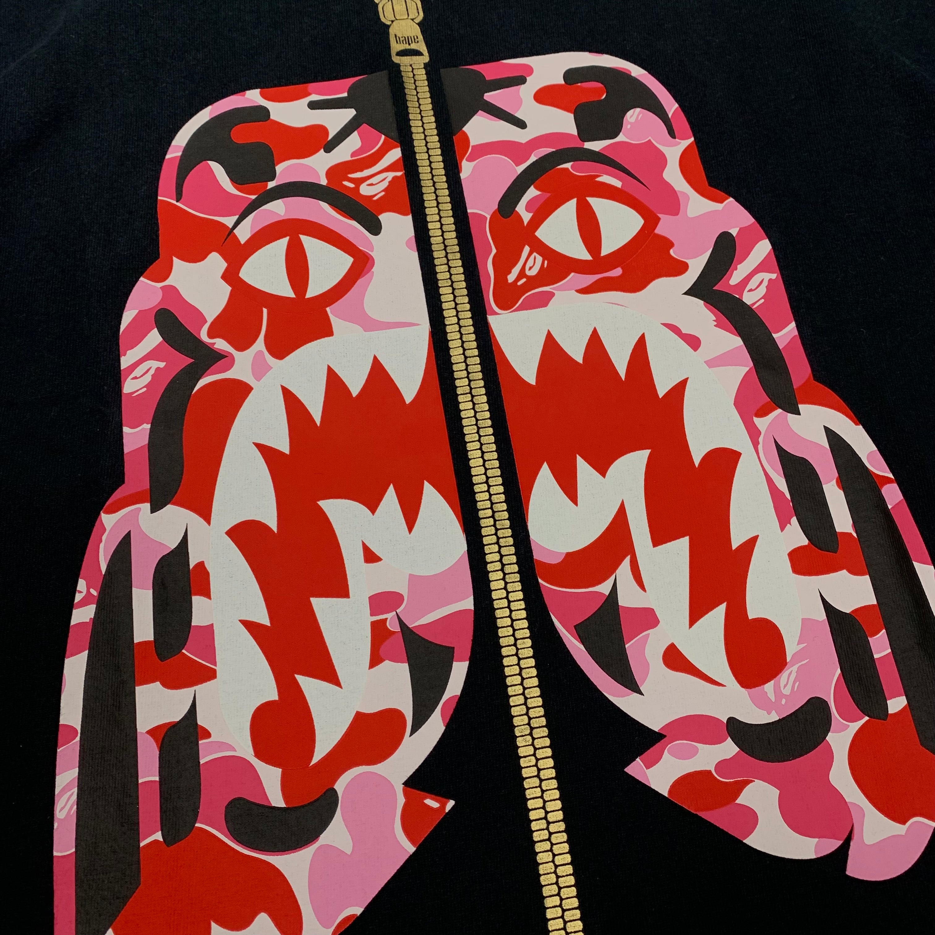 Bape Medium Tee Tiger Shark Pink ABC Camo Black T-Shirt A Bathing Ape