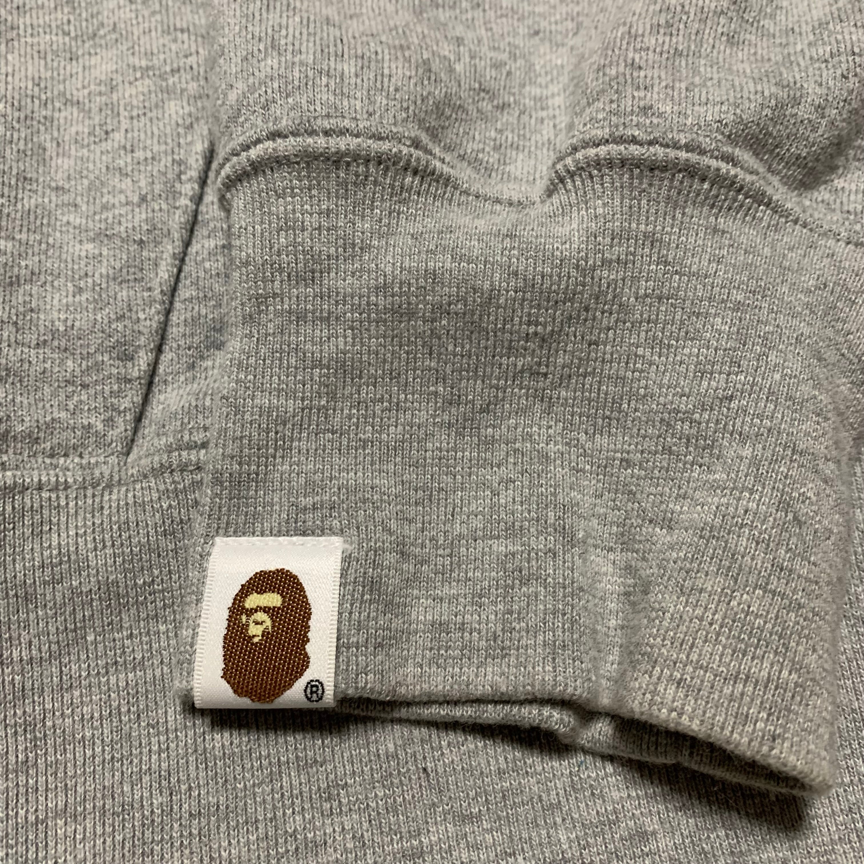 Bape Large Shark 1st Camo Grey Green Half Split Full Zip Hoodie A Bathing Ape