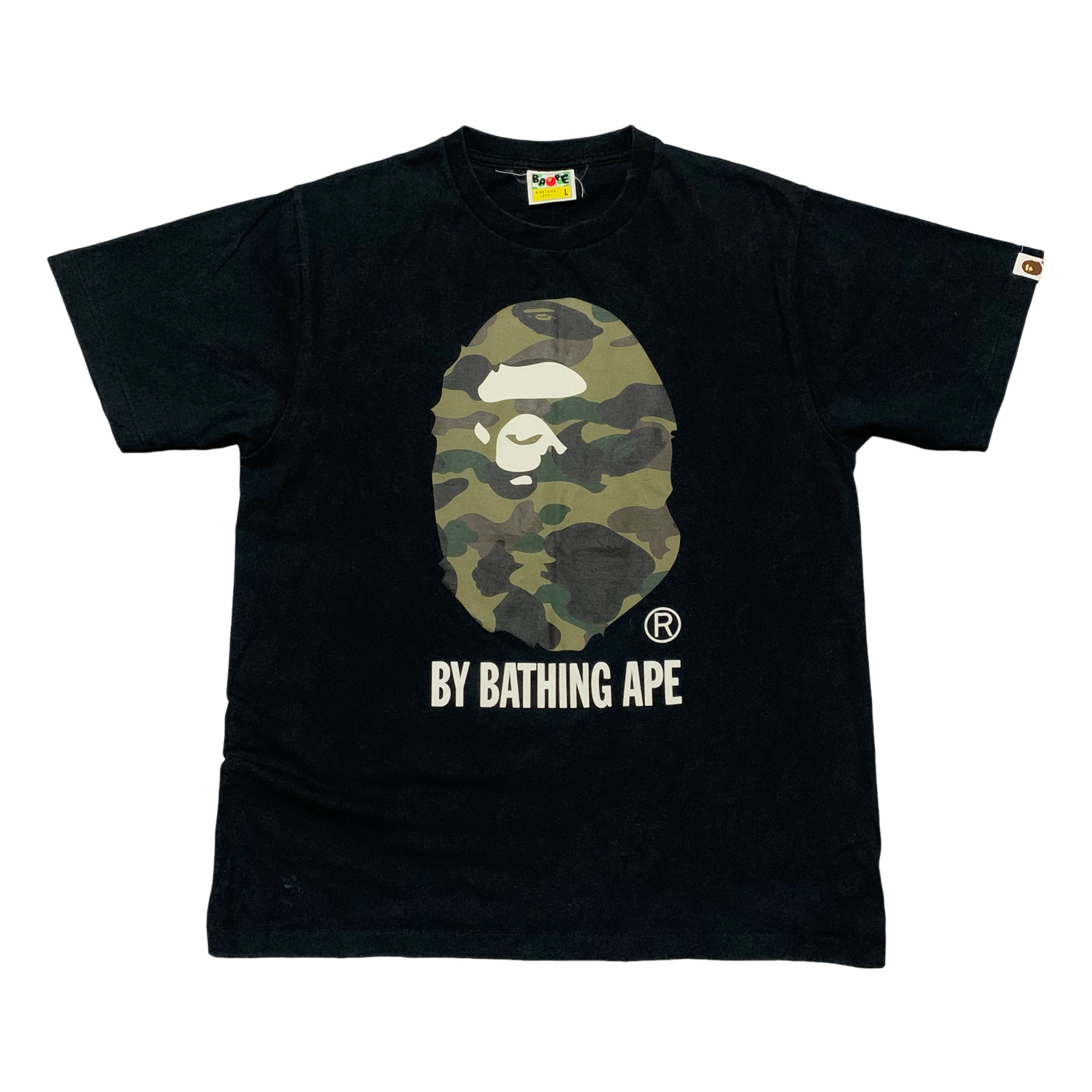 Bape Large By Bathing Ape 1st Camo Black Tee