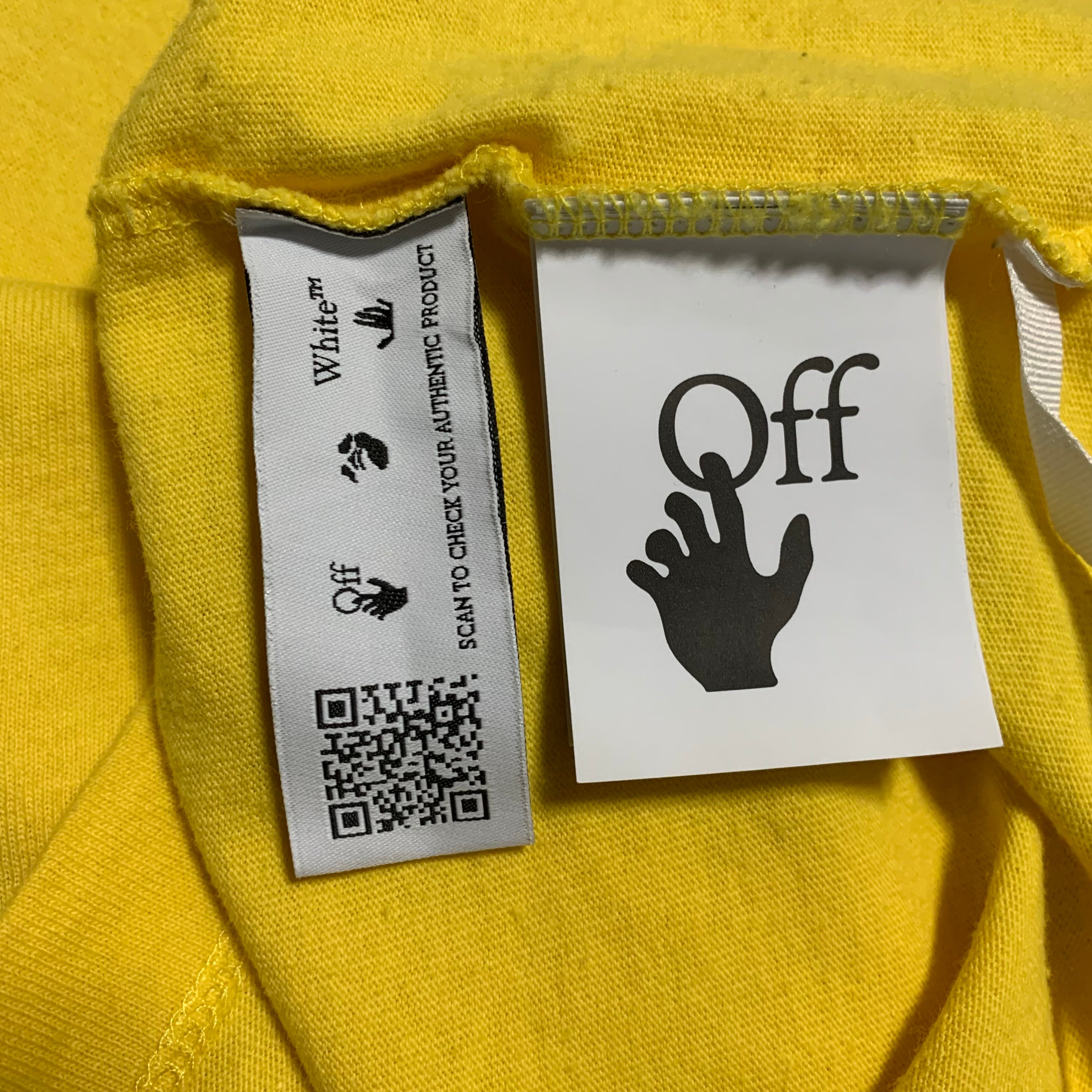 Off White Small Graffiti Arrows Yellow Tee Virgil Abloh