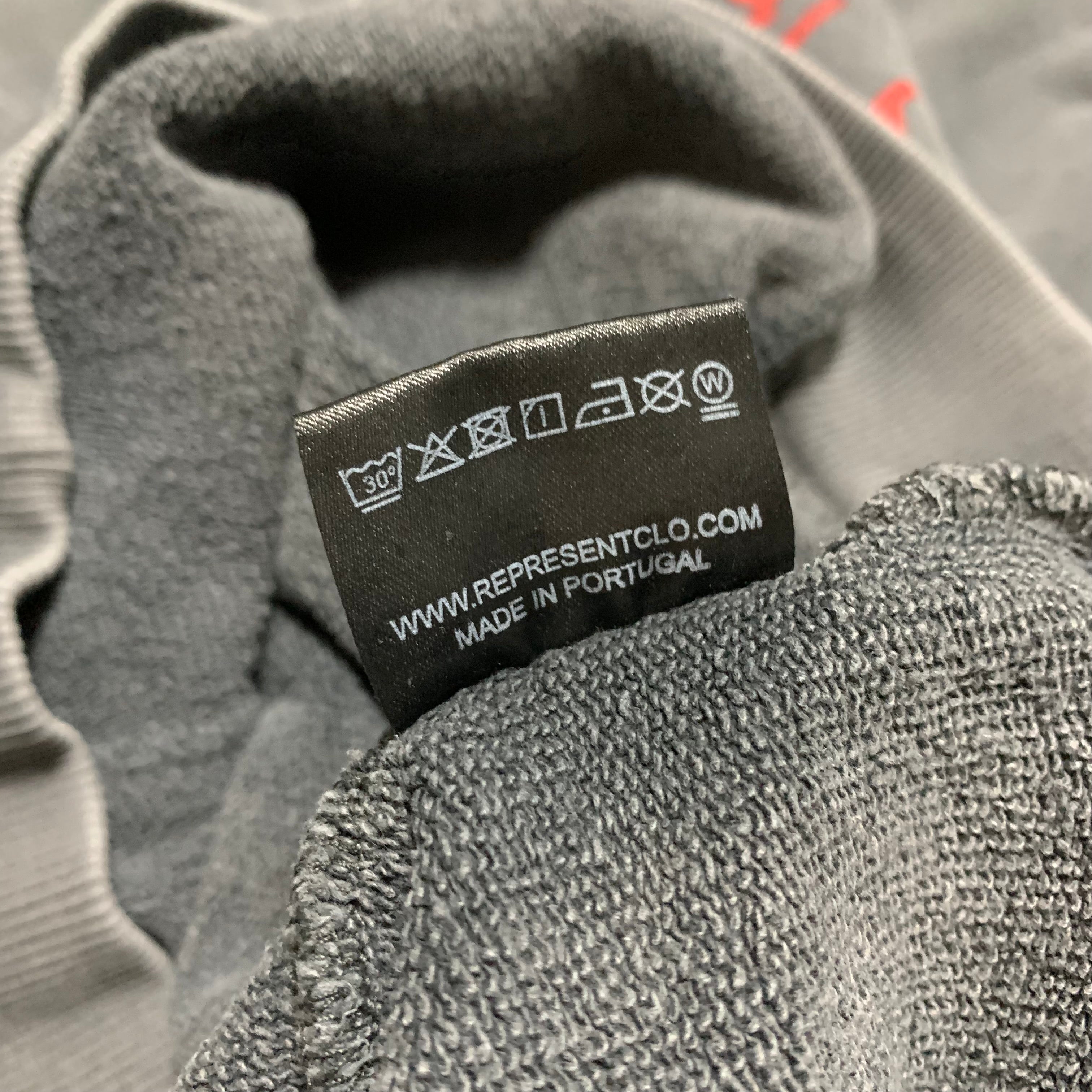 Represent XS Every Rose Vintage Grey Hoodie
