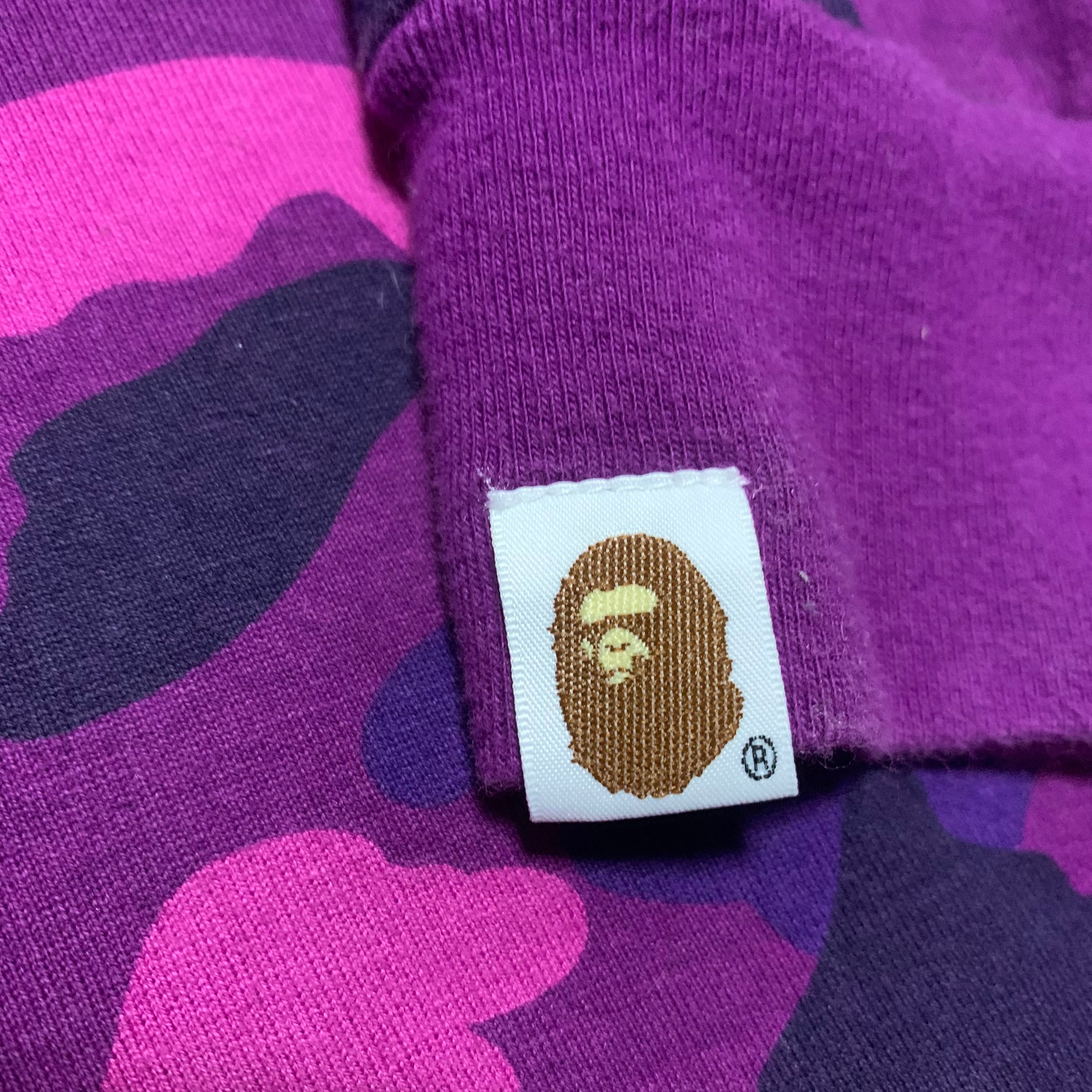 Bape Medium Shark Purple Camo Long Sleeve Tee A Bathing Ape