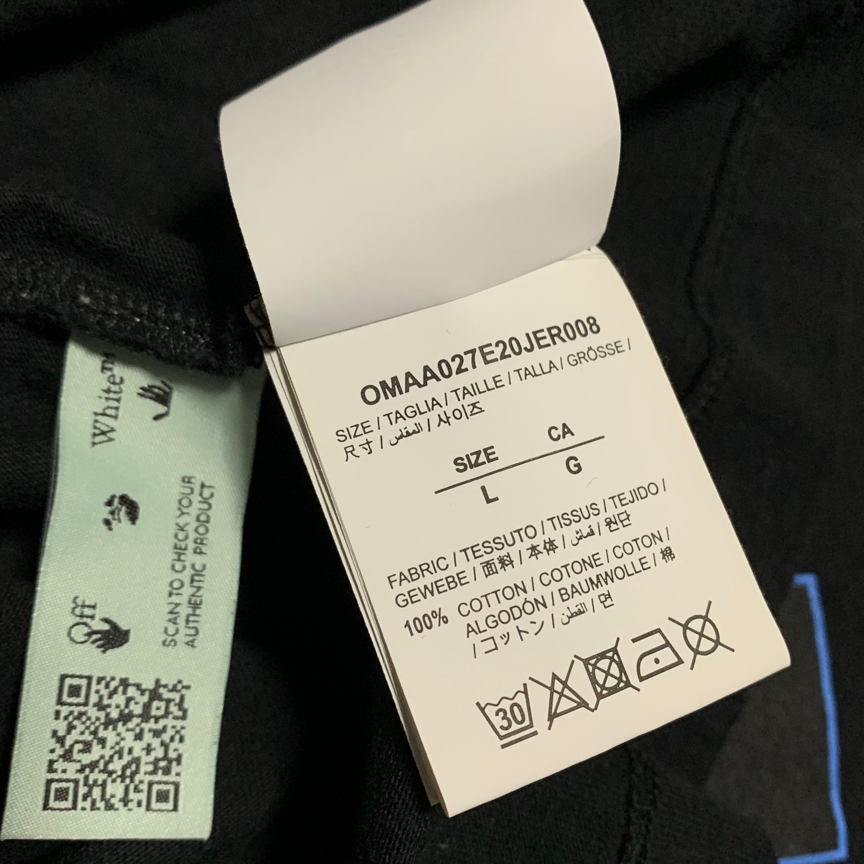 Off White Large Caravaggio Arrows Black Tee Virgil Abloh