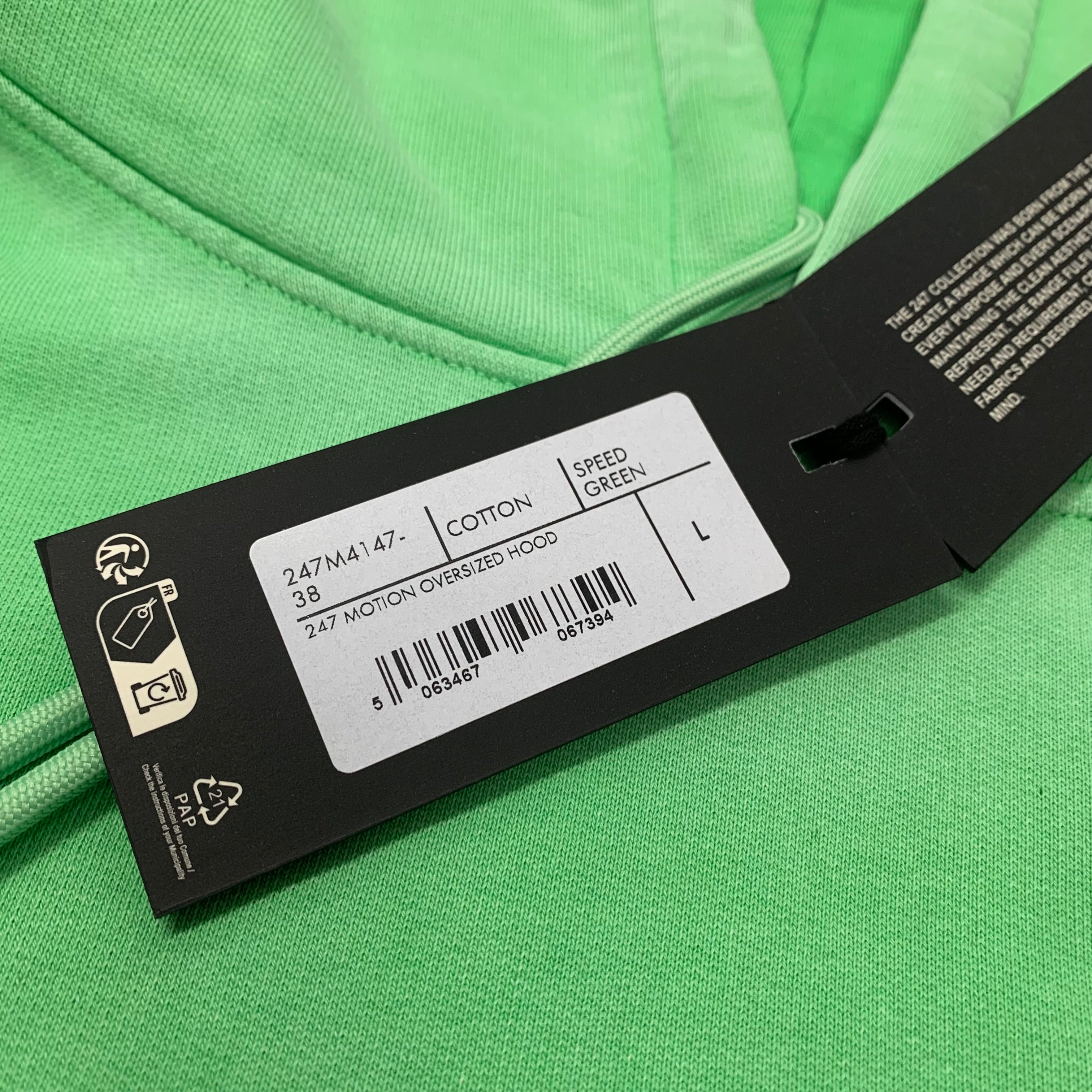 Represent Large Hoodie 247 Motion Oversized Speed Green Hoodie
