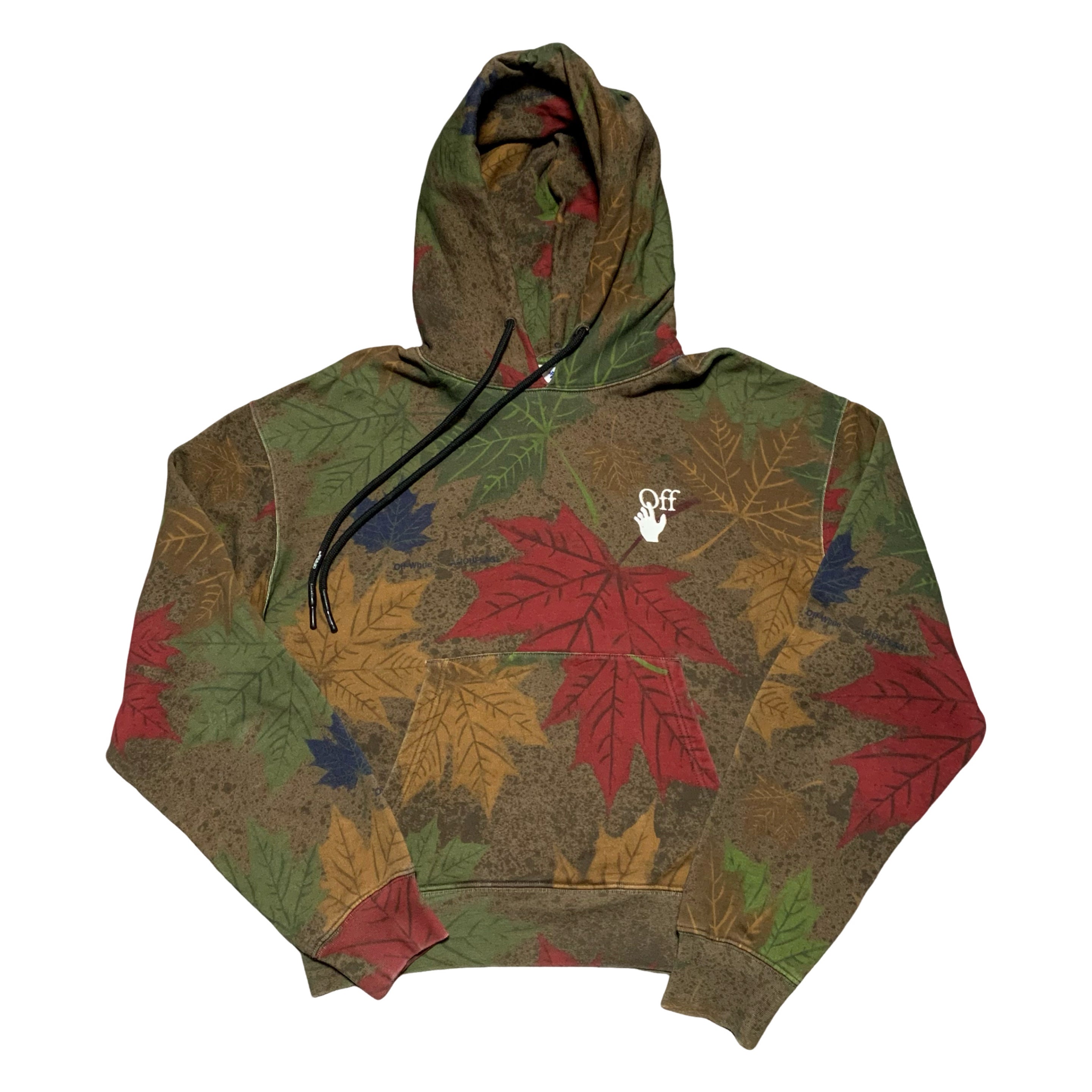 Off White Small Leaf Arrows Green Camo Hoodie Virgil Abloh
