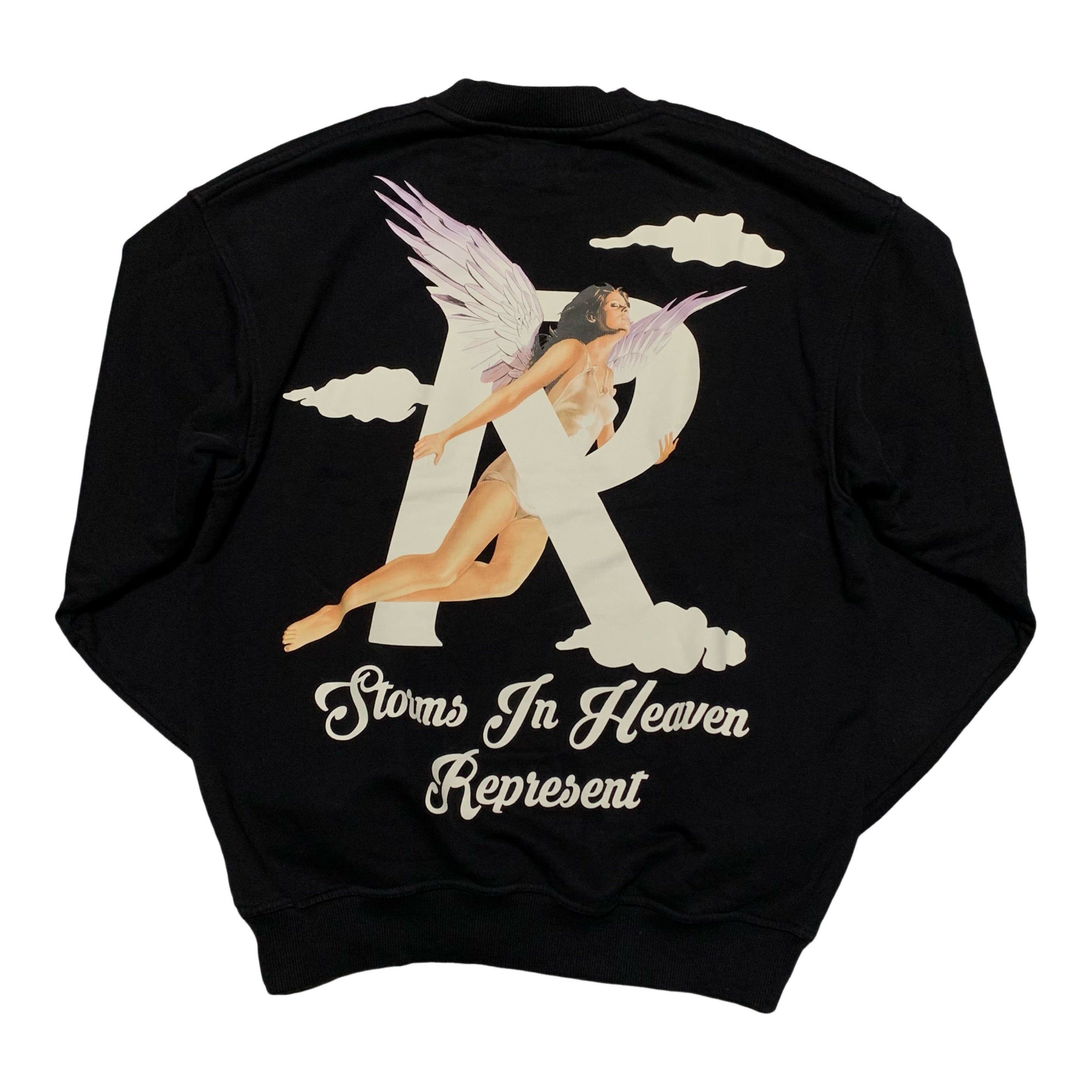 Represent Small Storms Of Heaven Jet Black Sweater Sweatshirt Crewneck