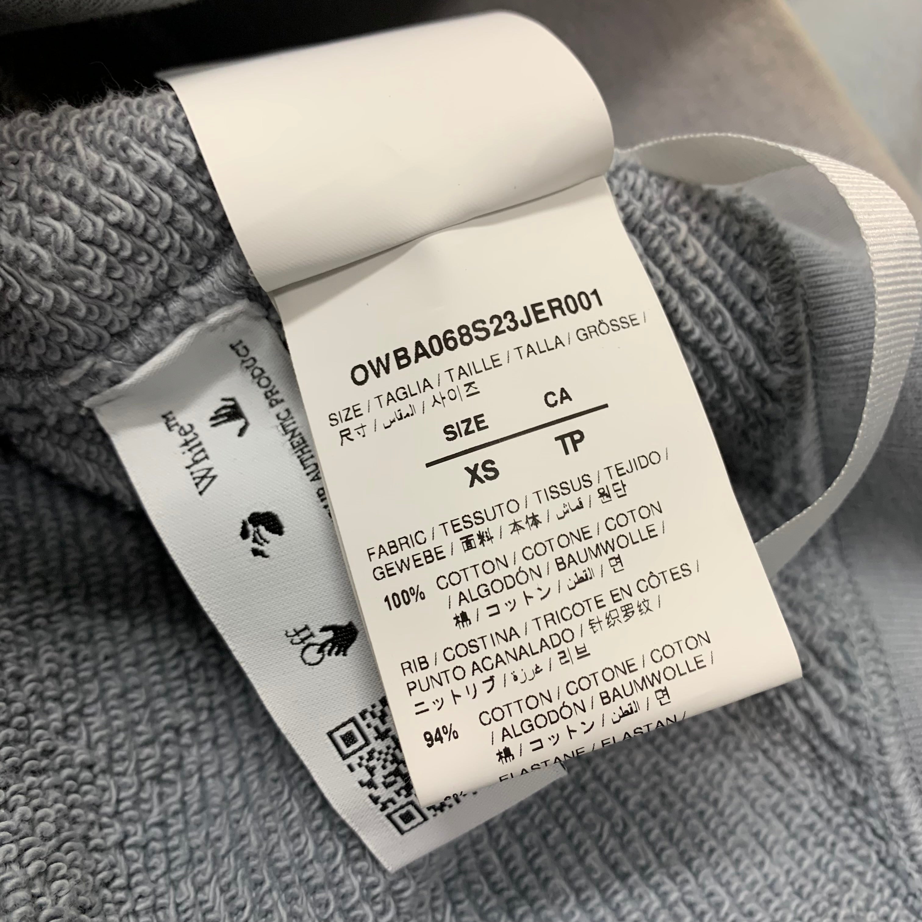 Off White XS Sweatshirt Tie Dye Light Blue Beige Crewneck Virgil Abloh Unisex