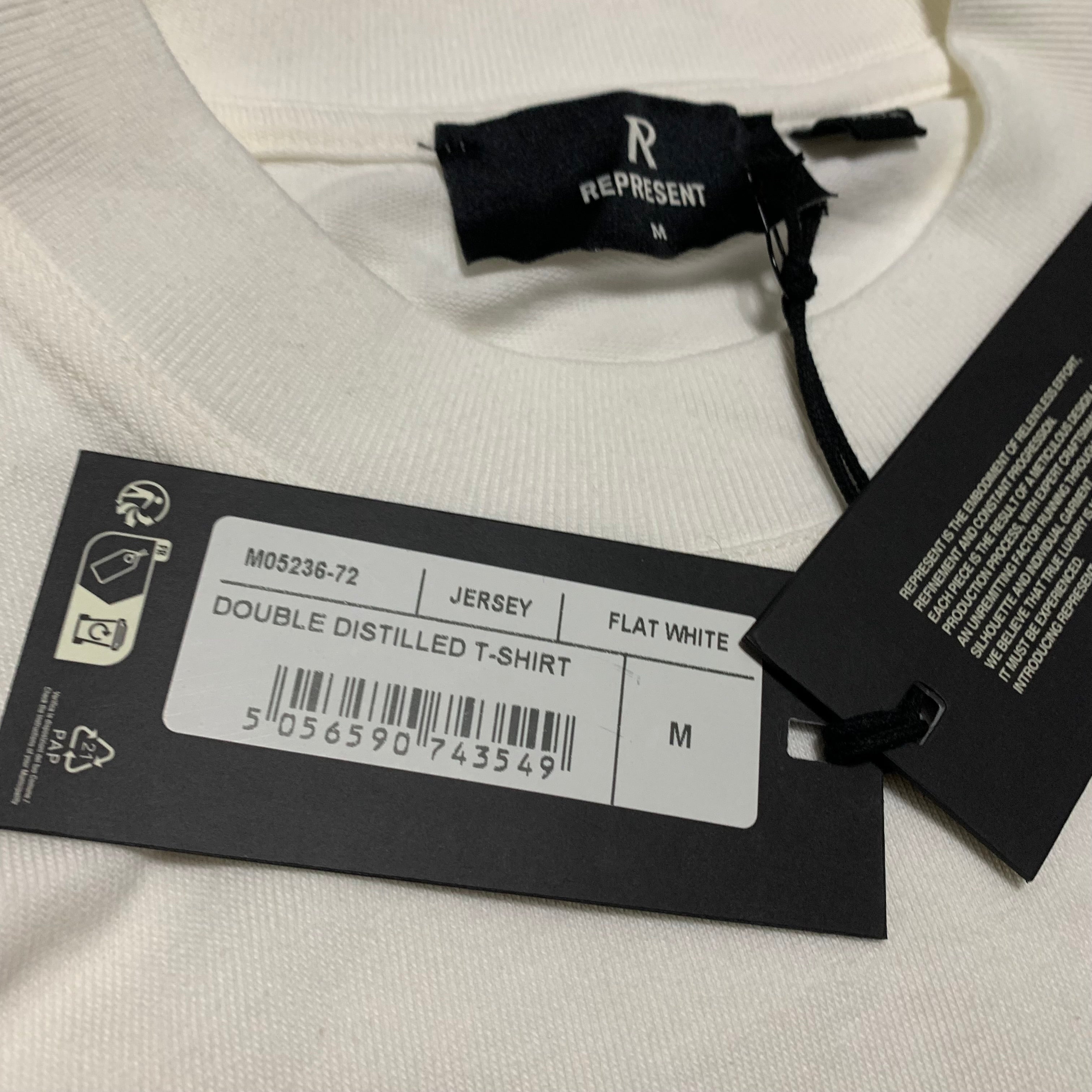 Represent Medium Double Distilled Flat White Tee