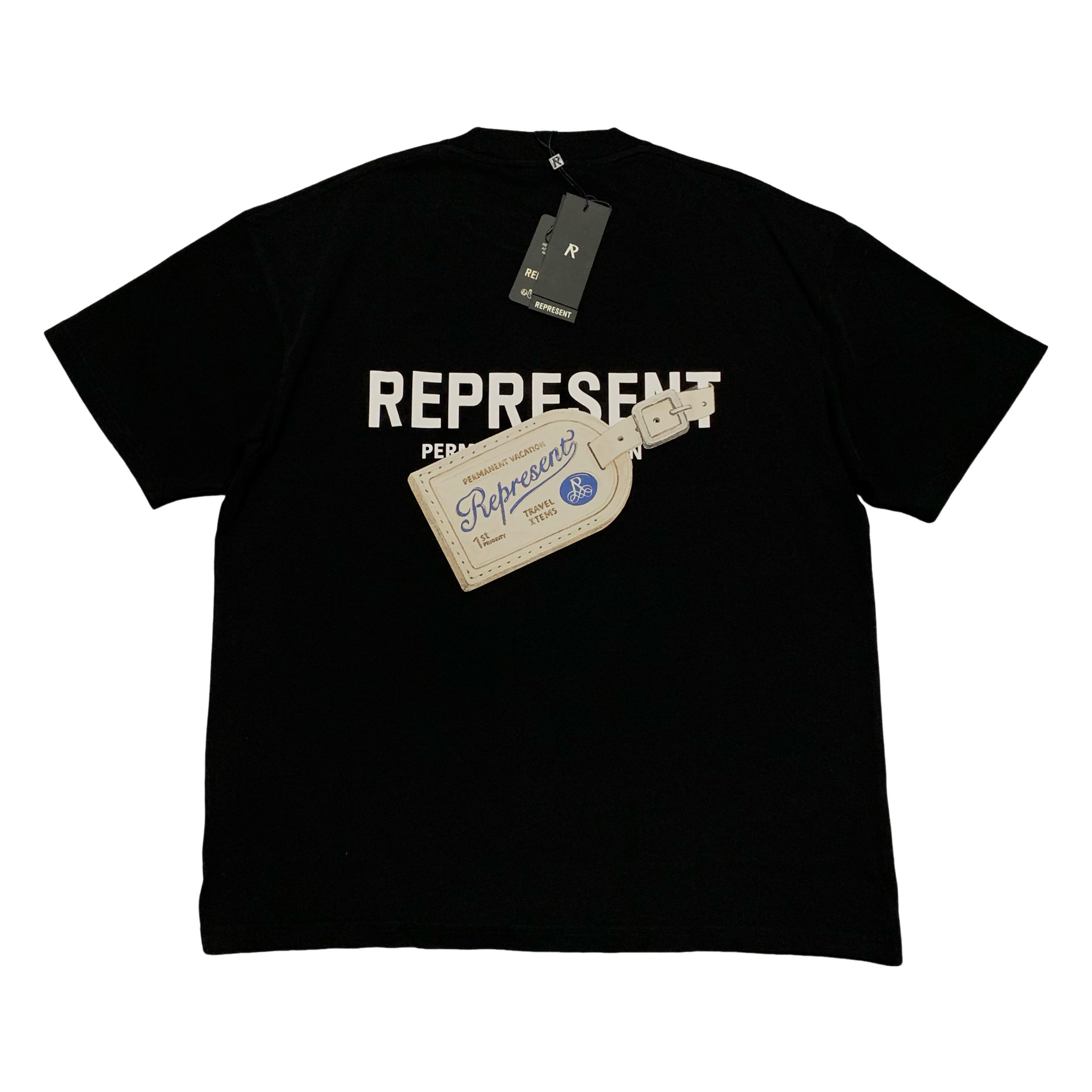 Represent Medium Luggage Tag Jet Black Tee