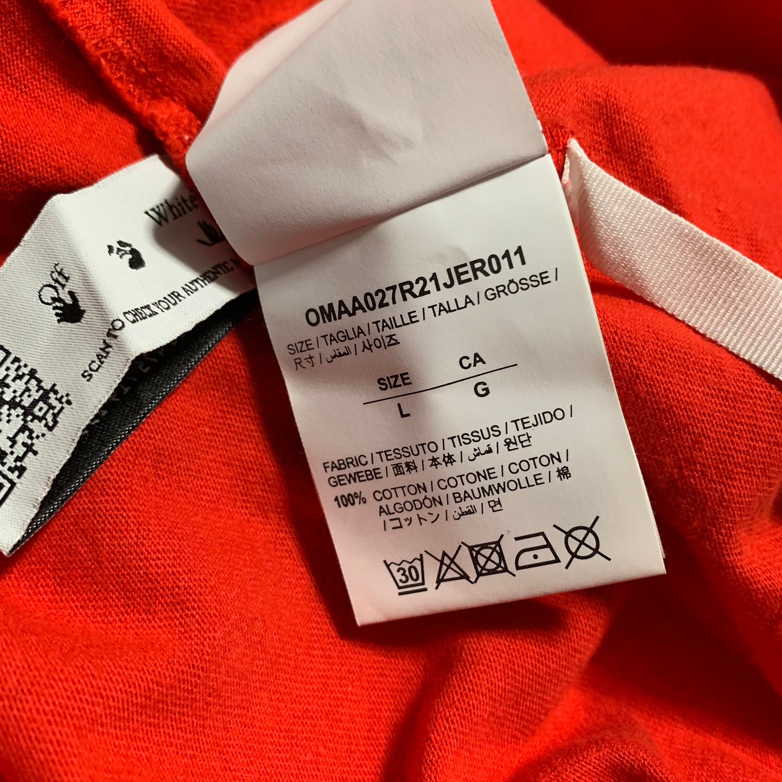 Off White Large Gun Fingers Red Tee Virgil Abloh