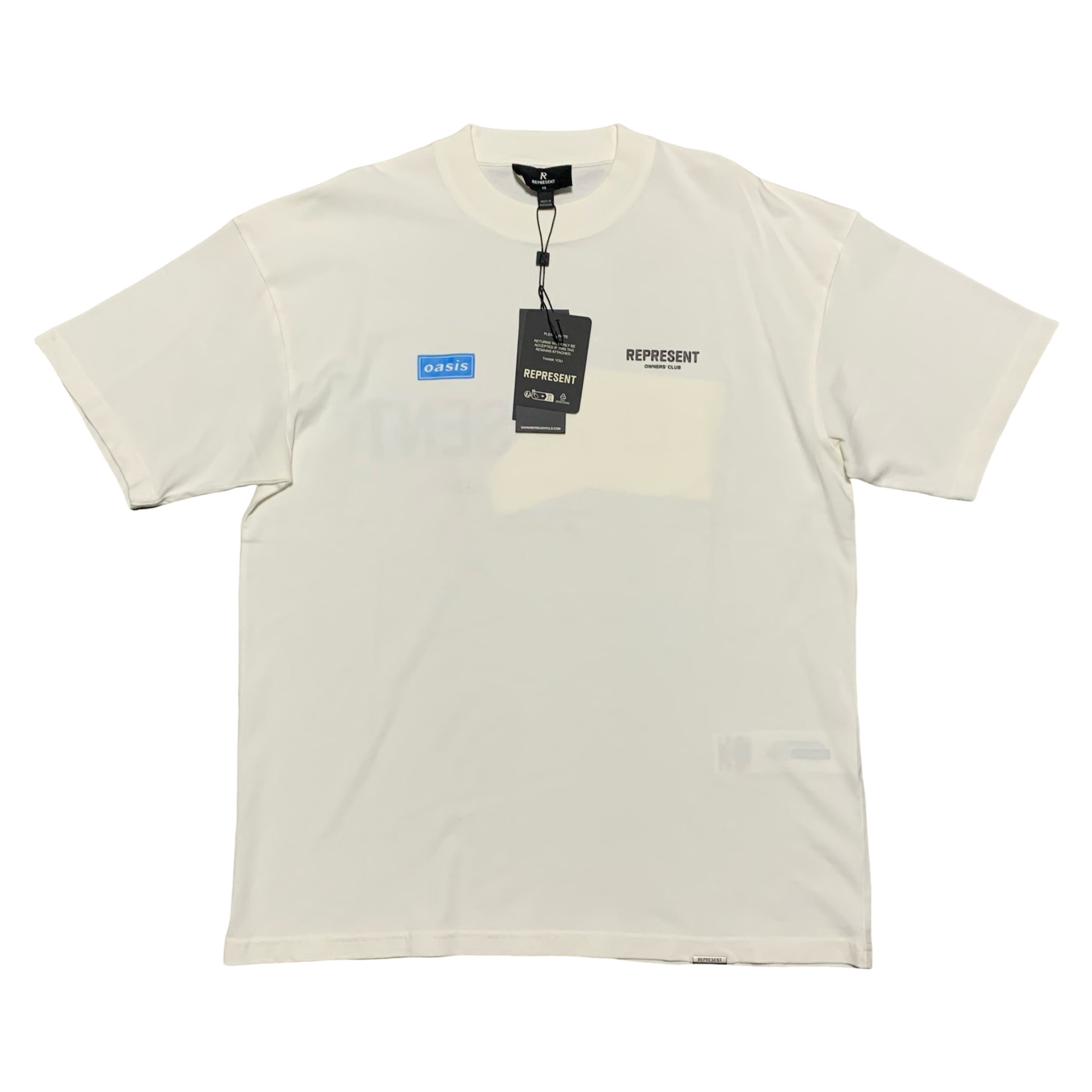 Represent x Oasis Owners Club XS Flat White Tee