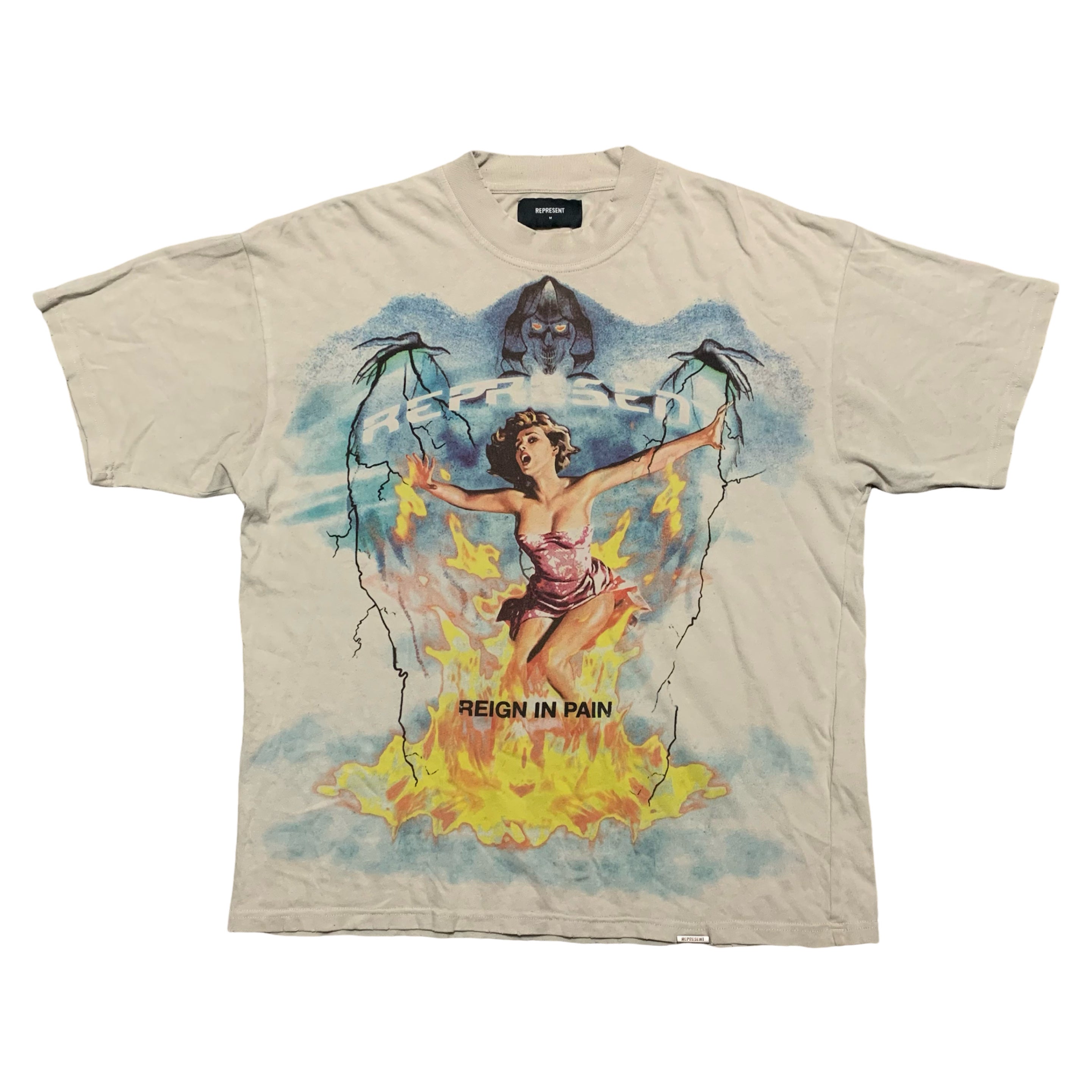 Represent Medium Spirit Reaper Vintage White Tee