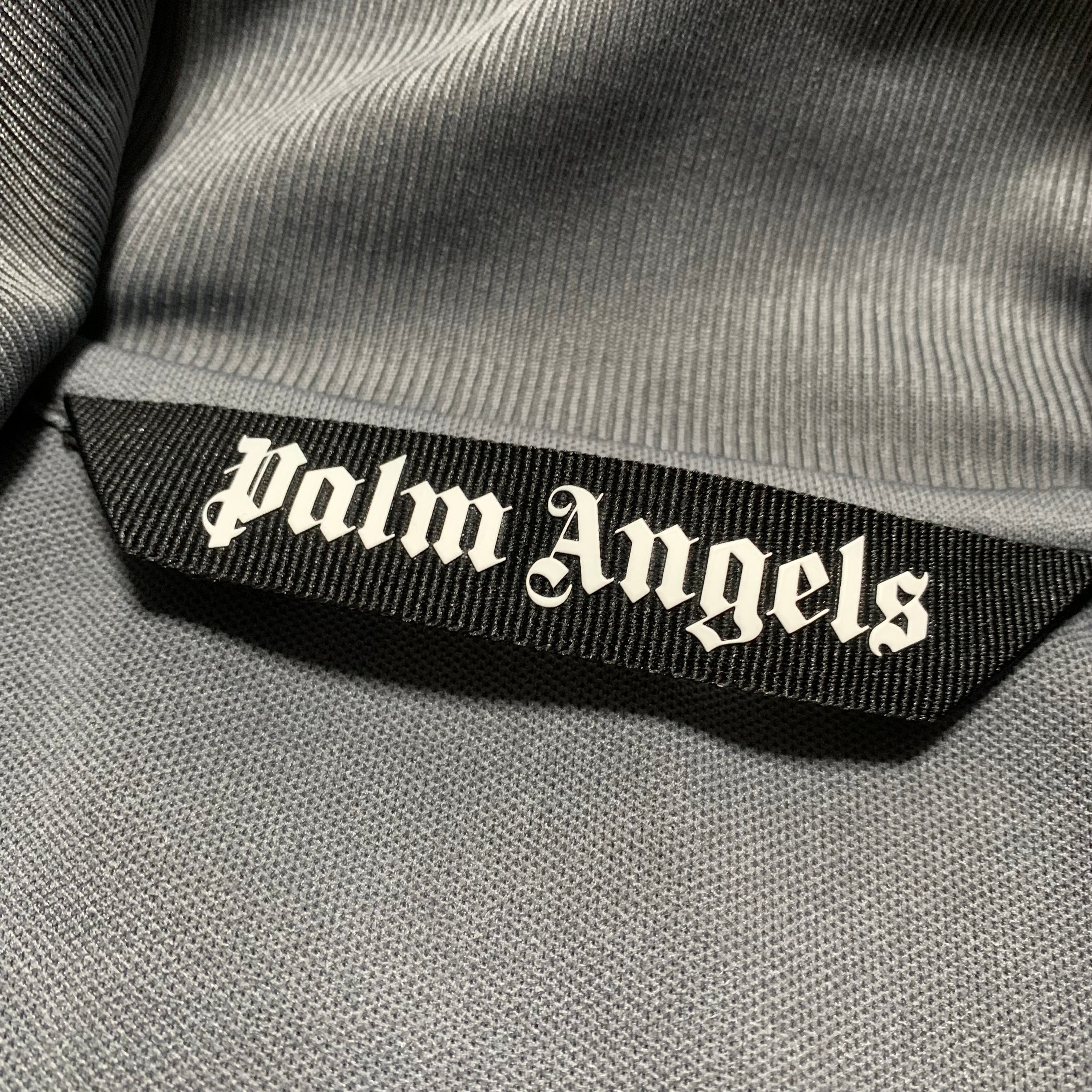 Palm Angels Small Garment Dyed Track Jacket Dark Grey