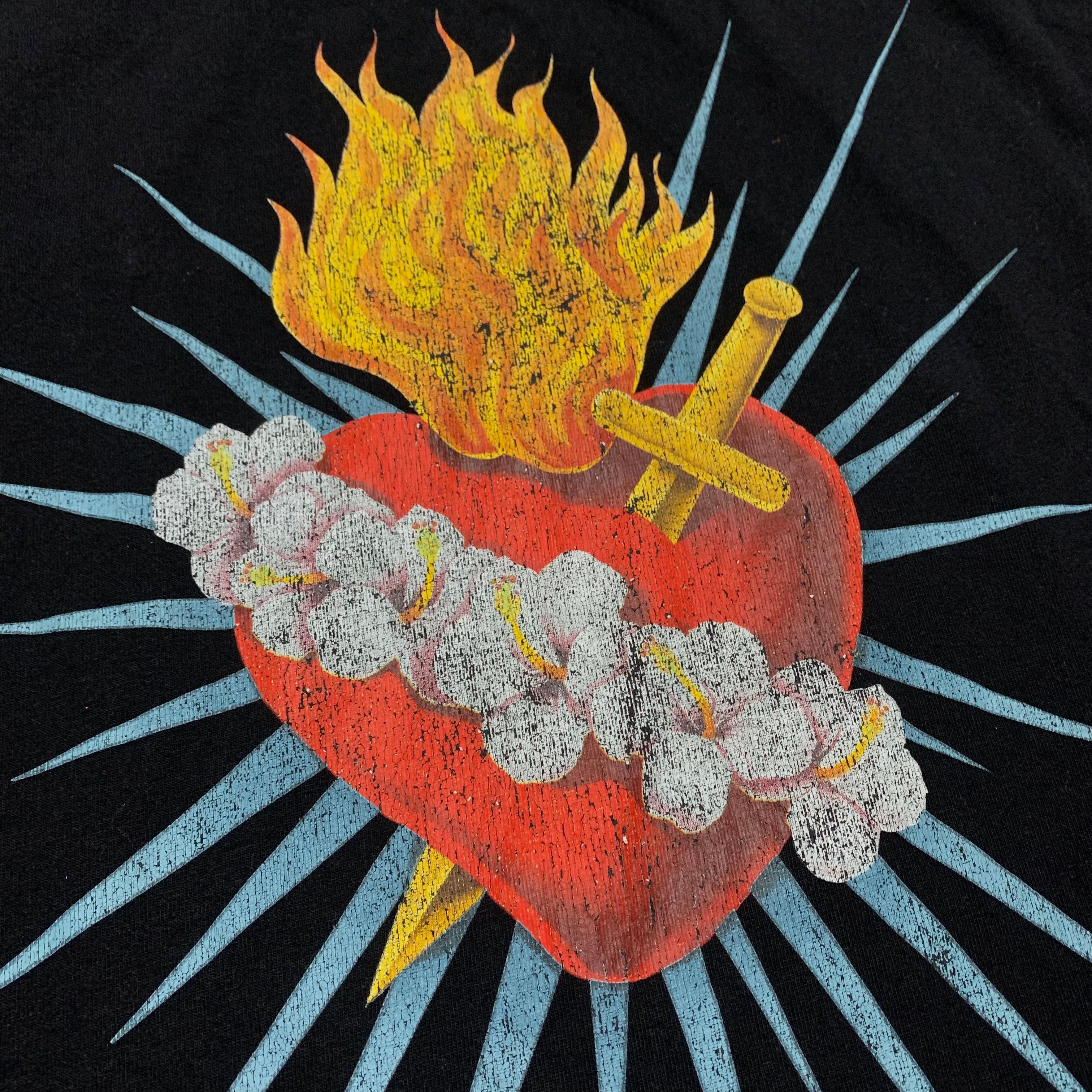 Palm Angels Small Heart Back Graphic Black Tee