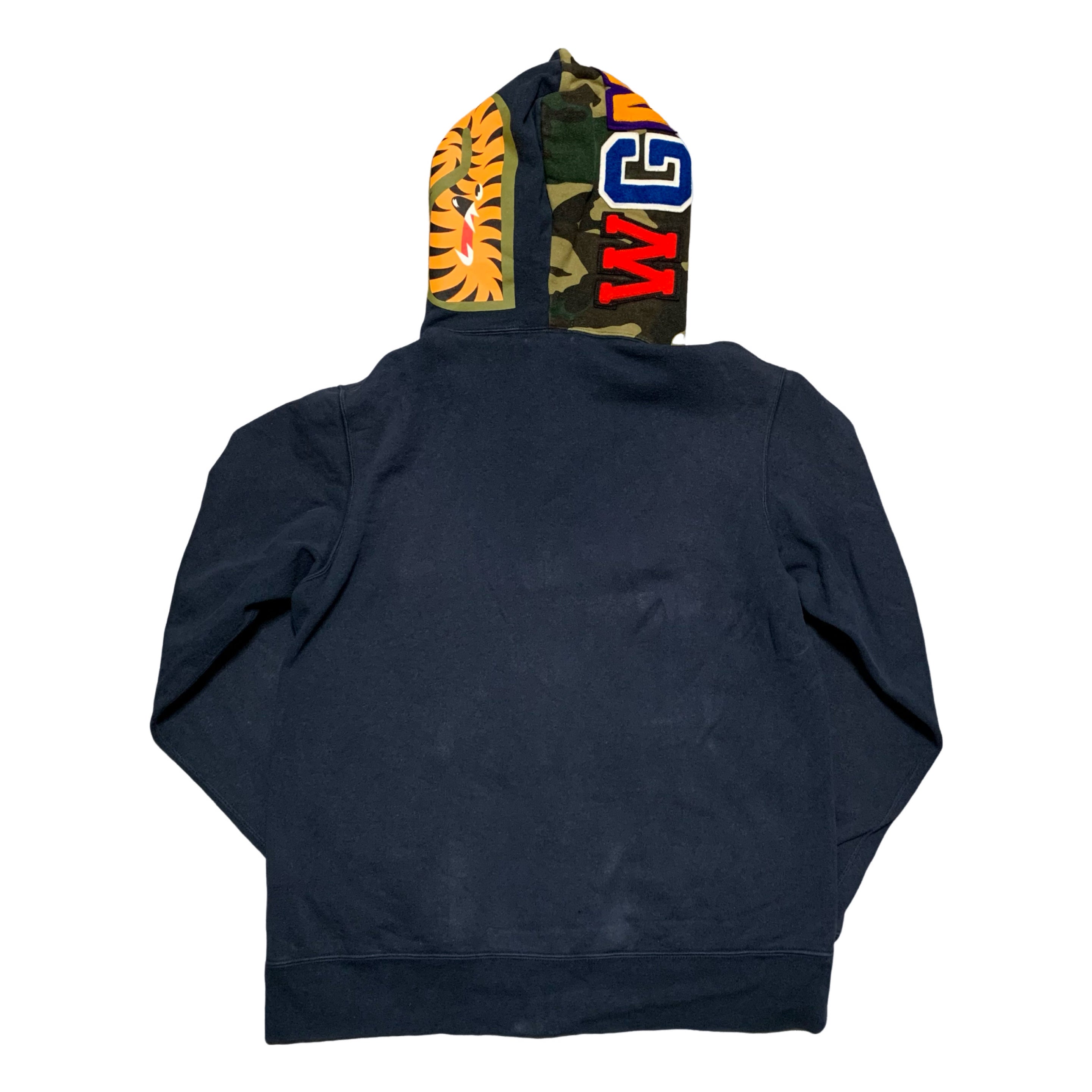 Bape XL Shark Navy Blue Full Zip Camo Hoodie A Bathing Ape Vintage