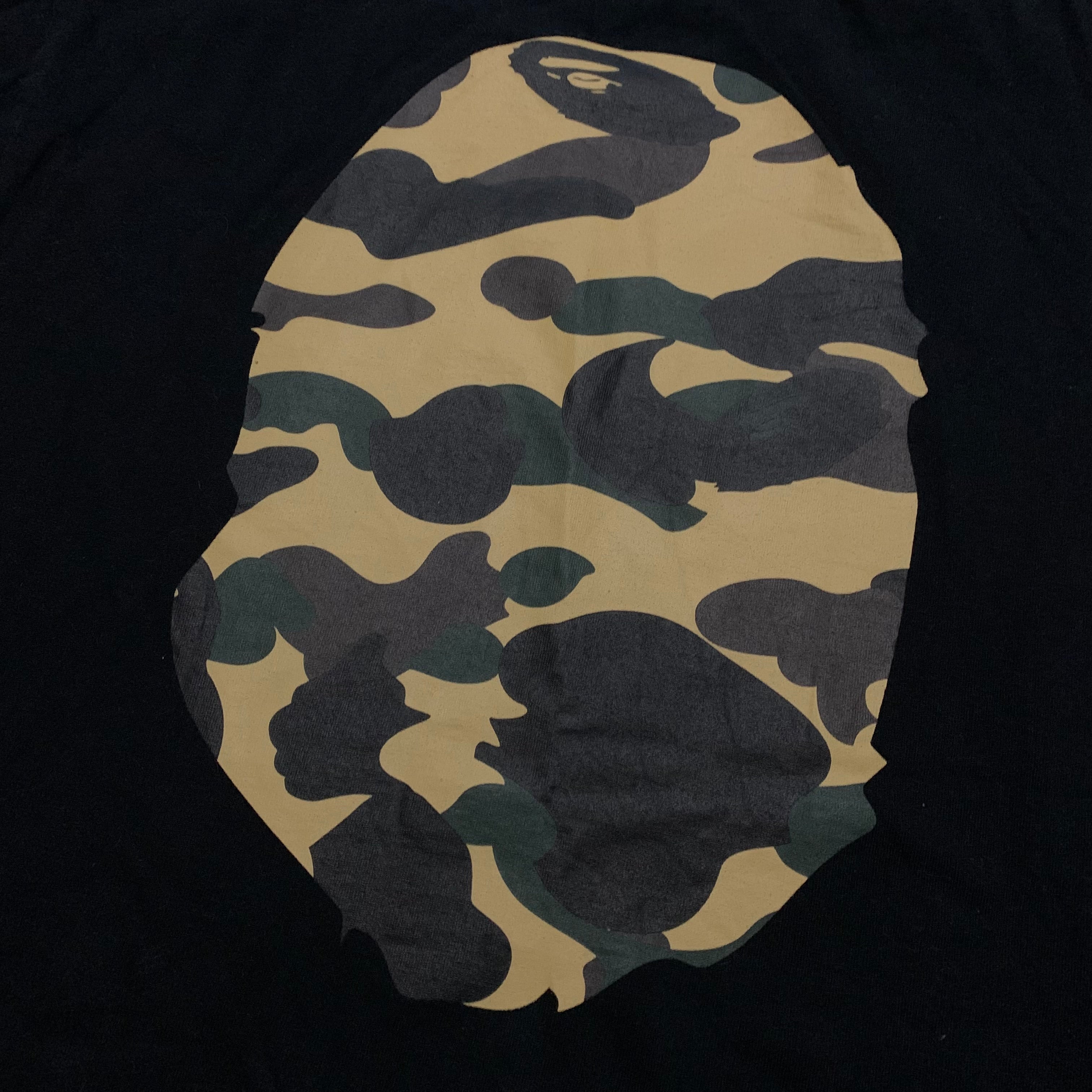 Bape Large Big Ape Head 1st Camo Black Tee A Bathing Ape