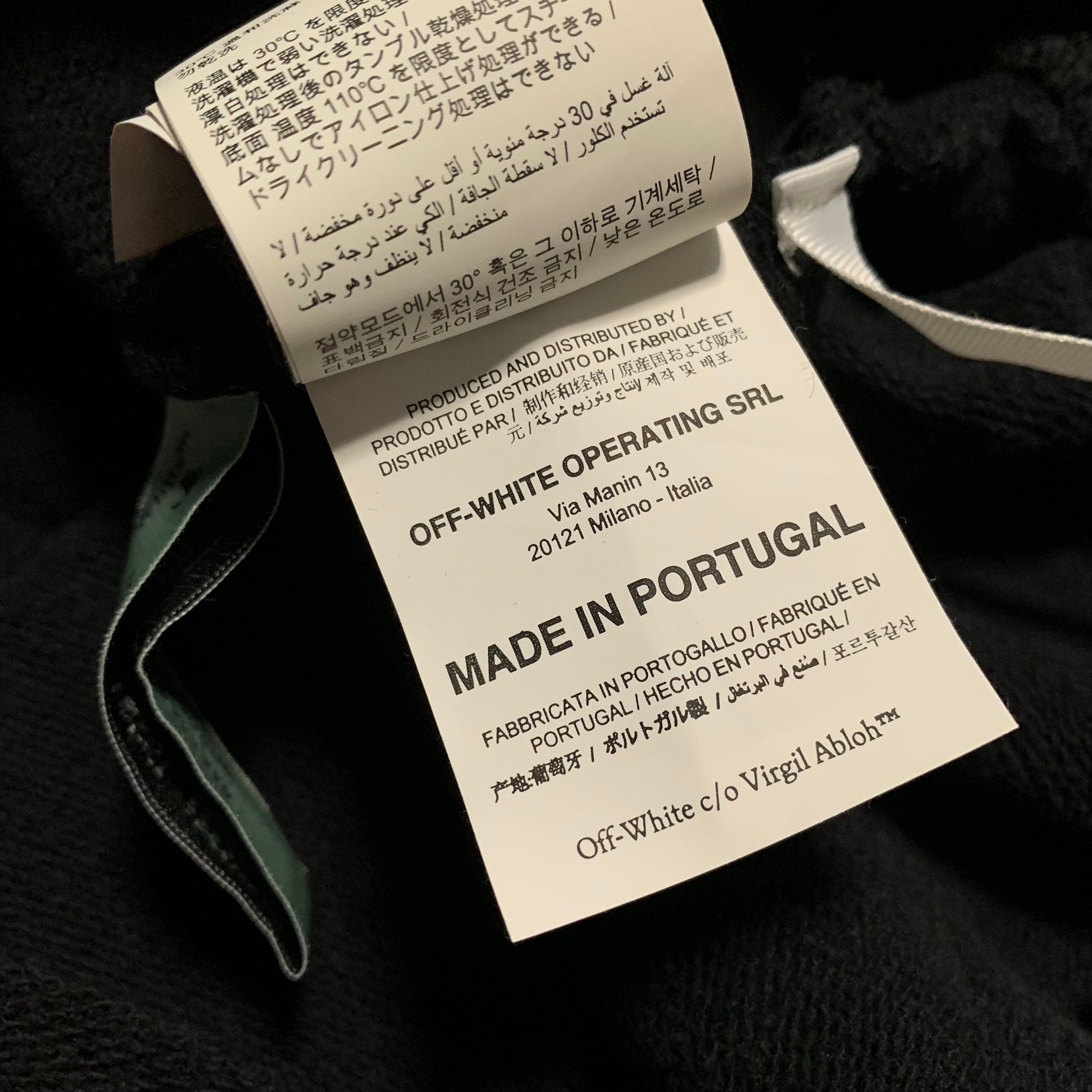 Off White Medium Pascal Arrows Black Hoodie Virgil Abloh Skeleton