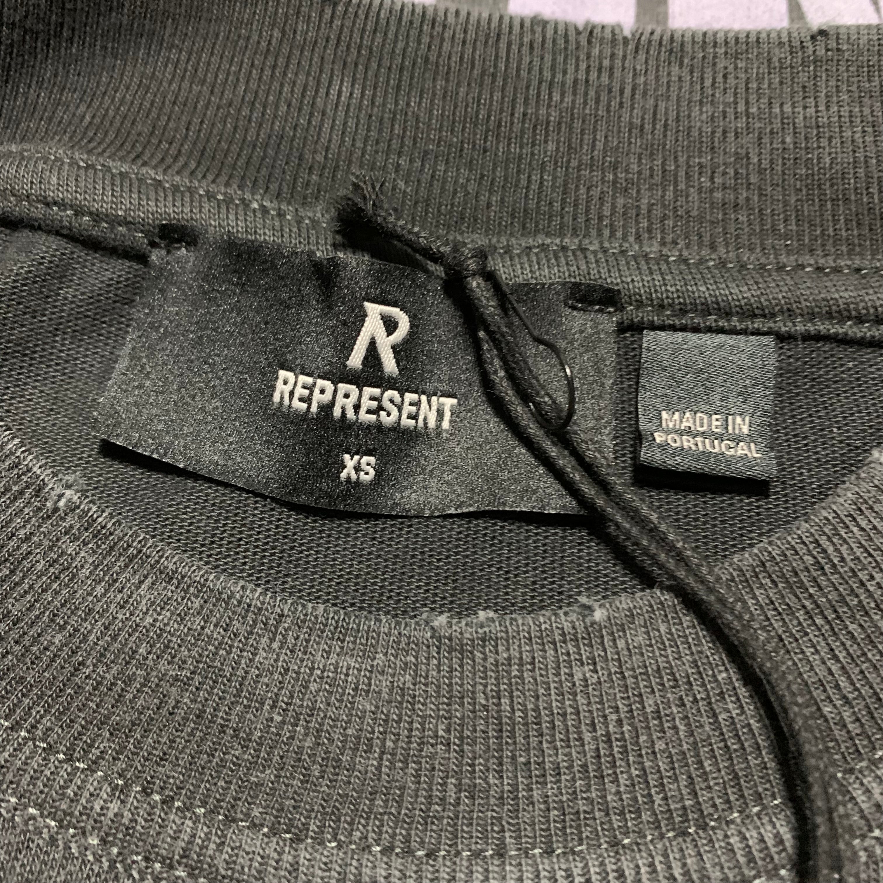 Represent XS Atlas Stained Black Tee