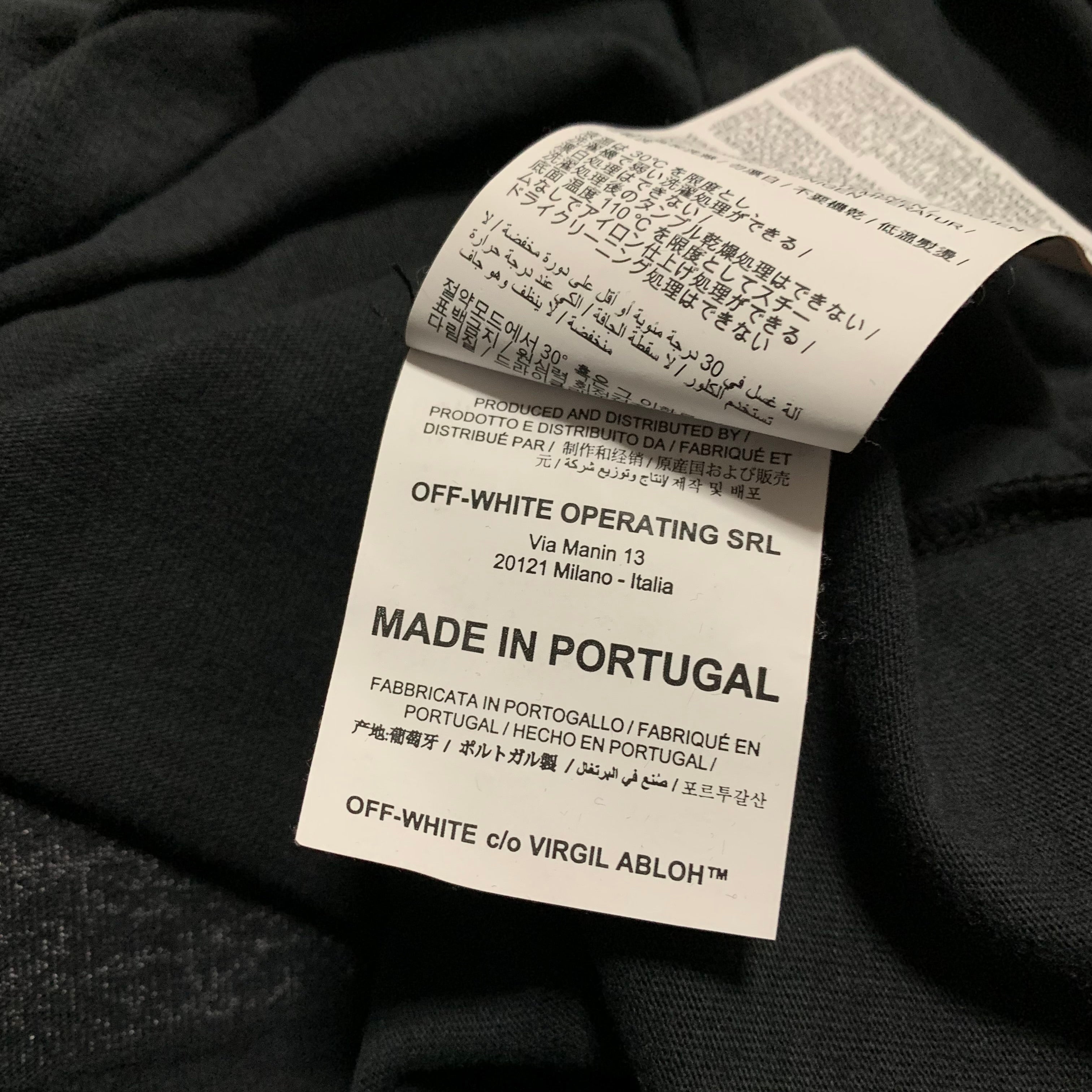 Off White Large Caravaggio Hardcore Black Tee Virgil Abloh