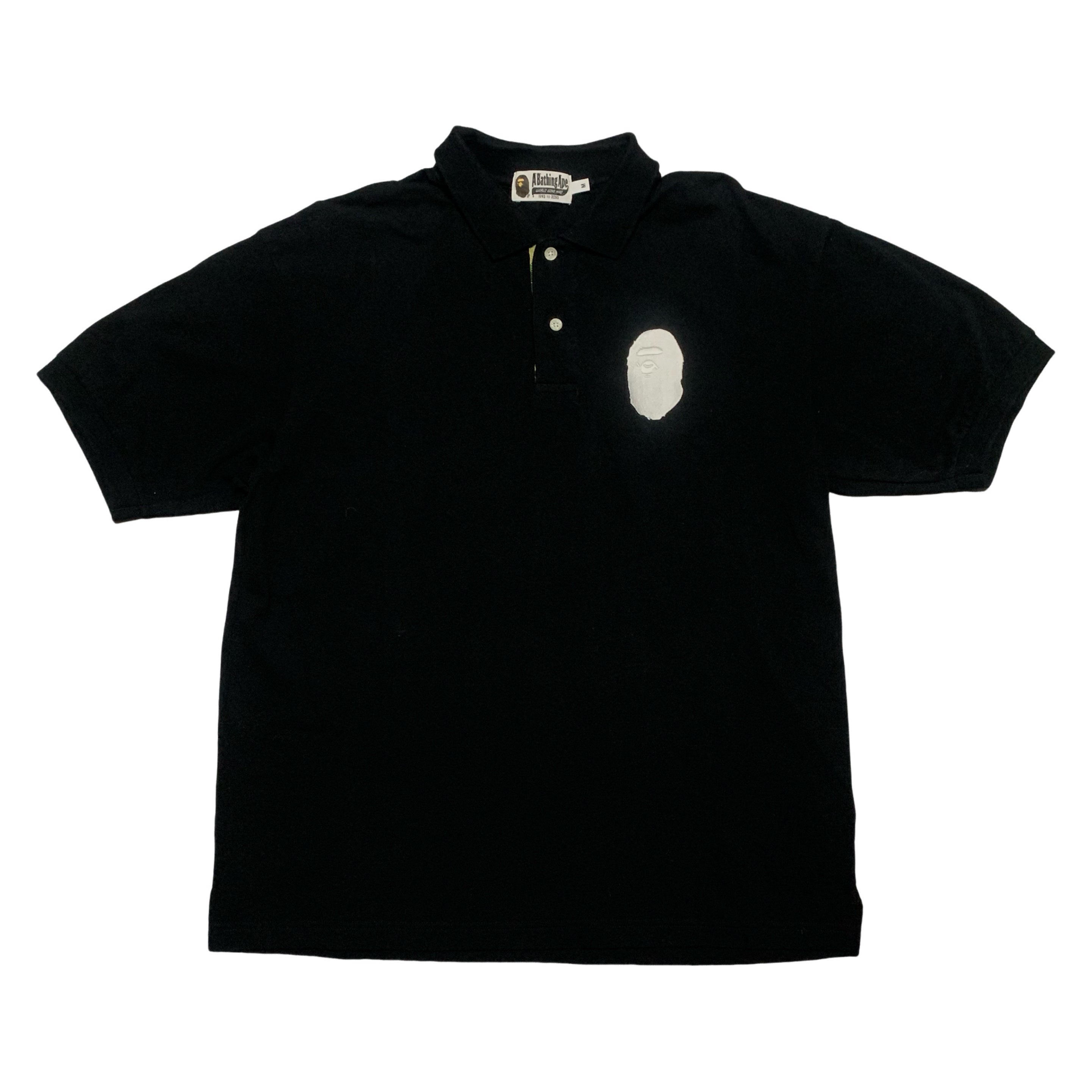 Bape Medium Polo Black Shirt Tee A Bathing Ape