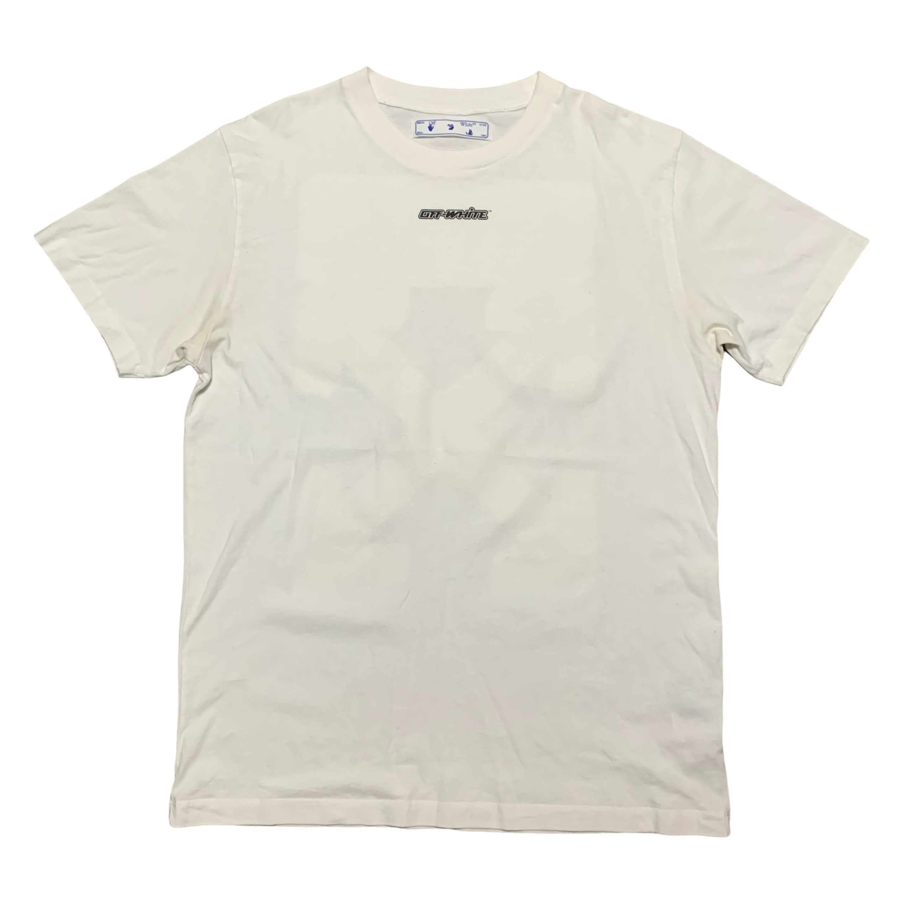 Off White Large Marker Arrows White Tee Virgil Abloh Blue Graphic