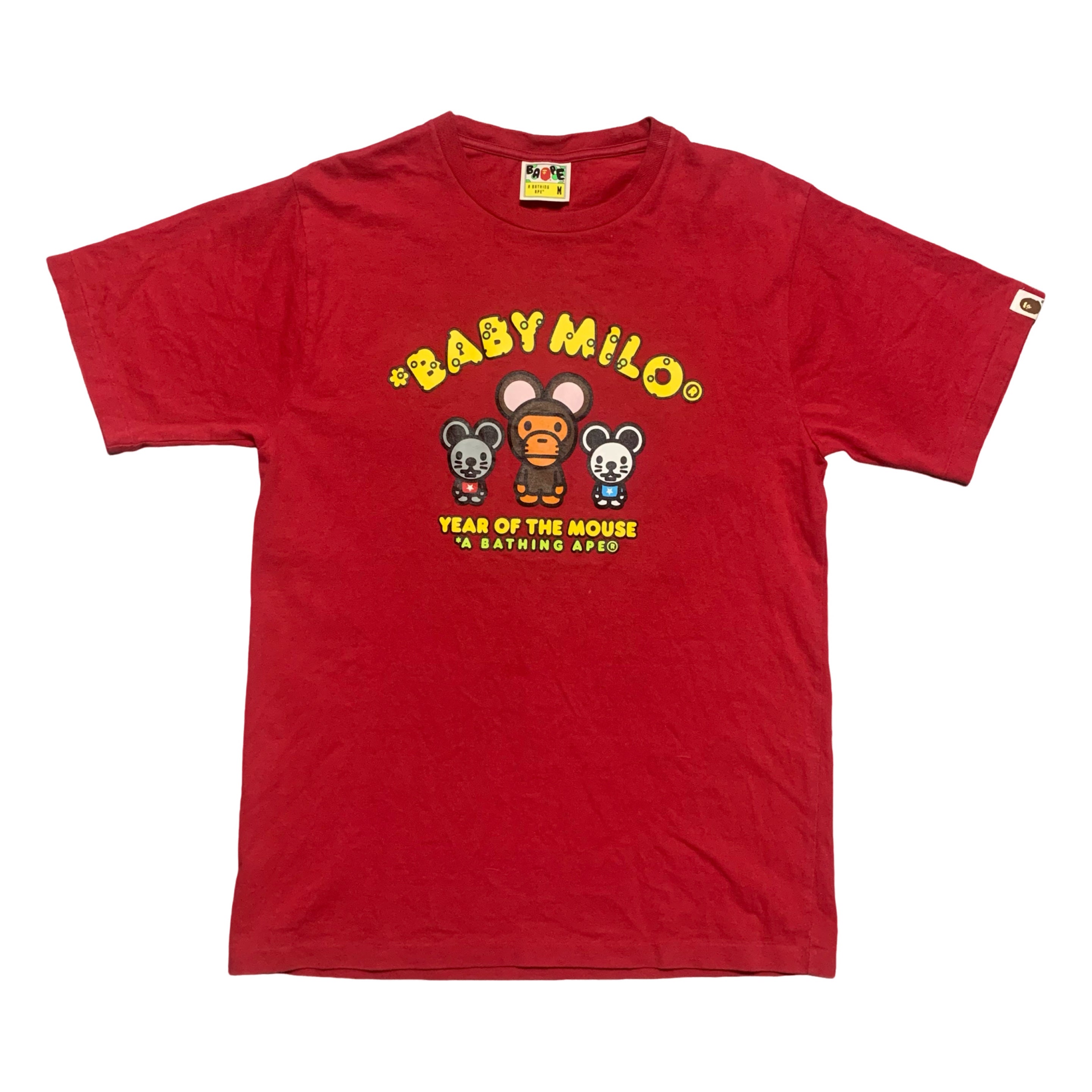 Bape Medium Year Of The Year Mouse Red Tee Baby Milo