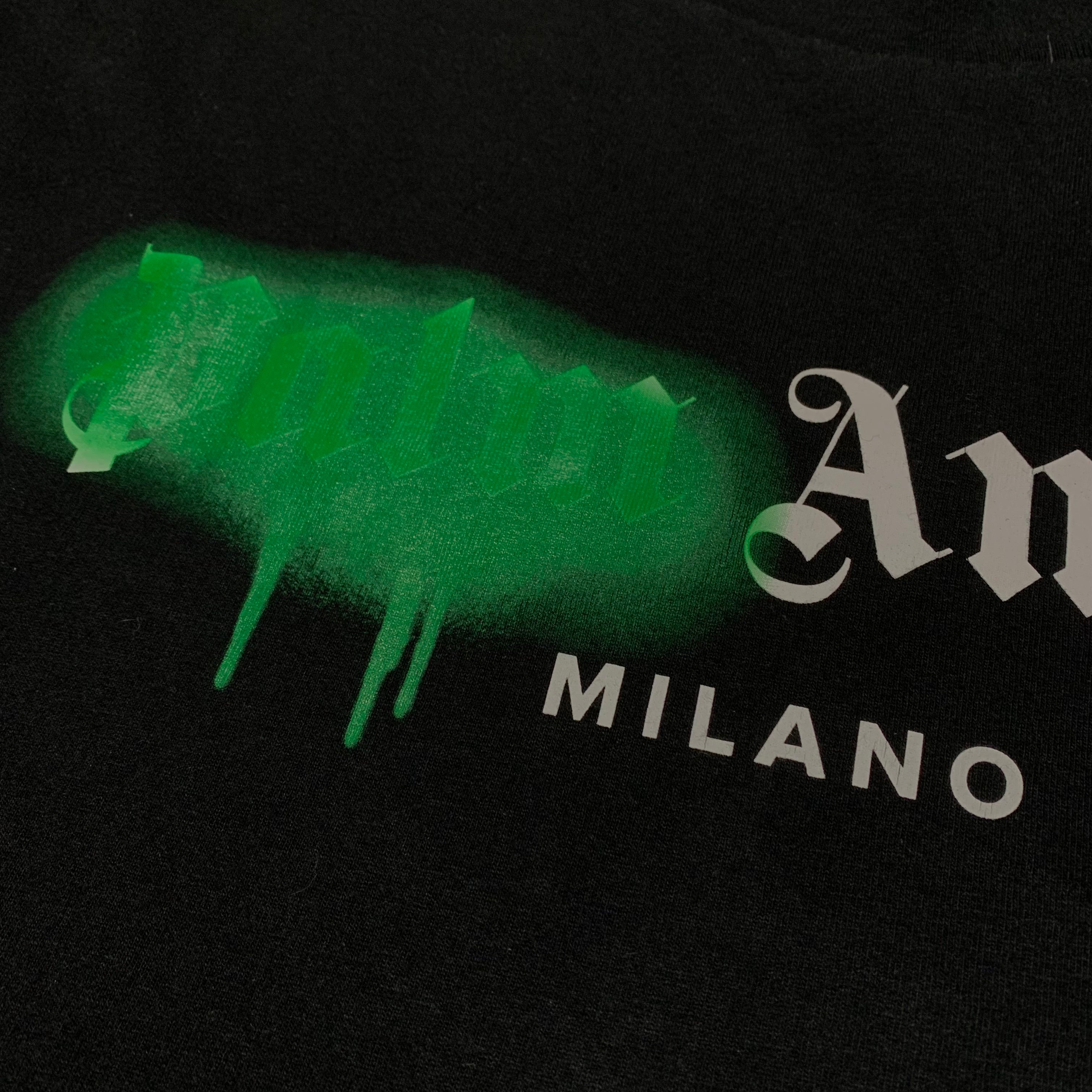 Palm Angels Small Milano Graphic Sprayed Black Tee